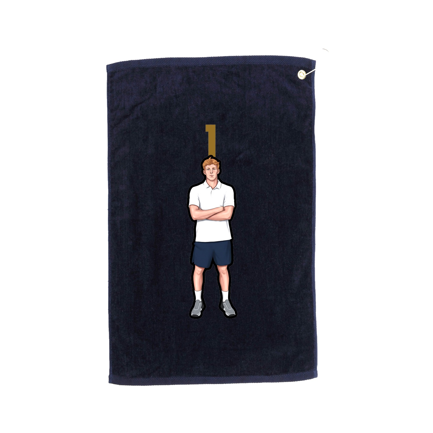 Golf Towel — Number Top in Navy