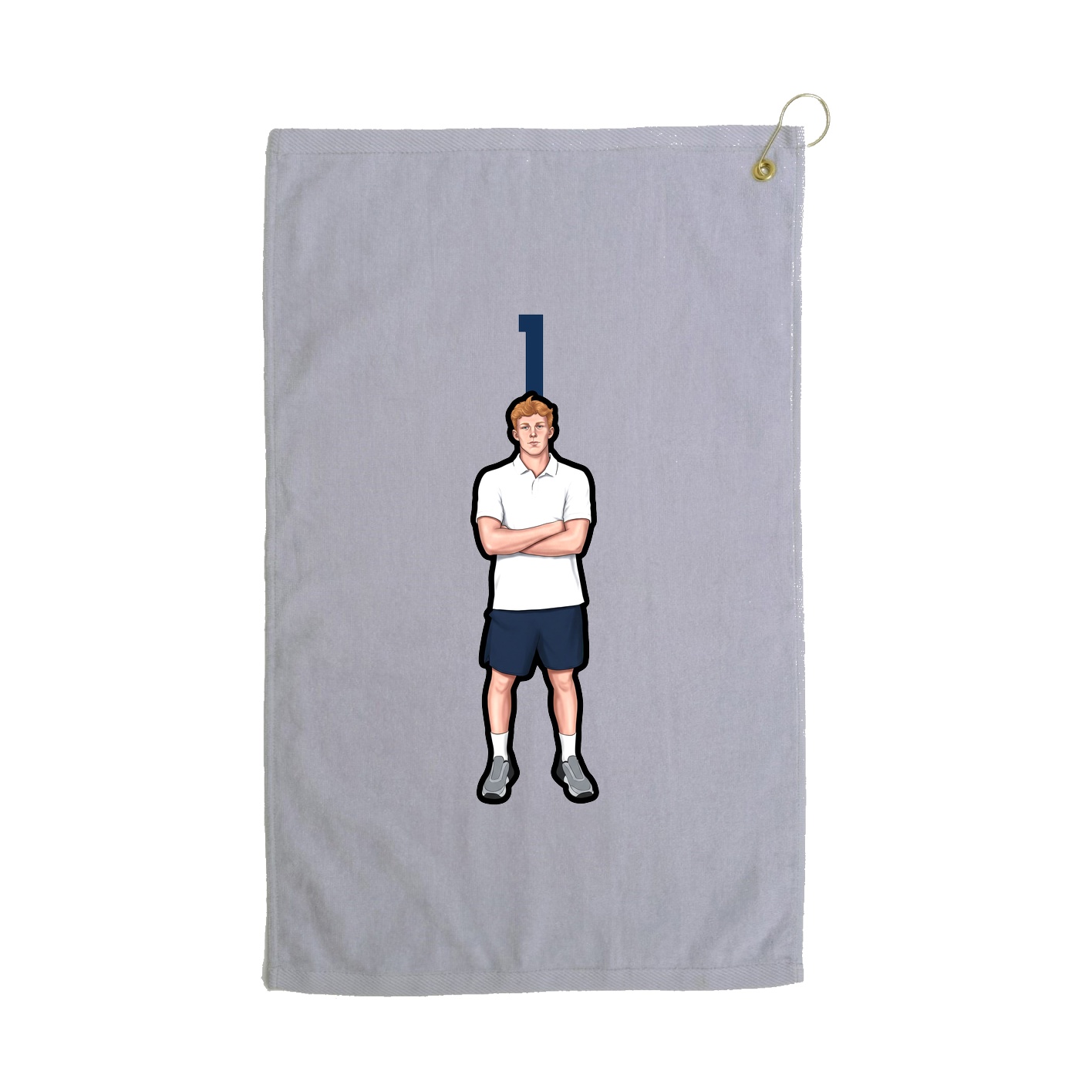 Golf Towel — Number Top in Grey