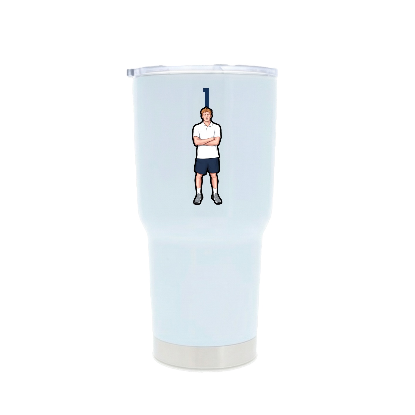 30oz Stainless Steel Tumbler — Number Top in White
