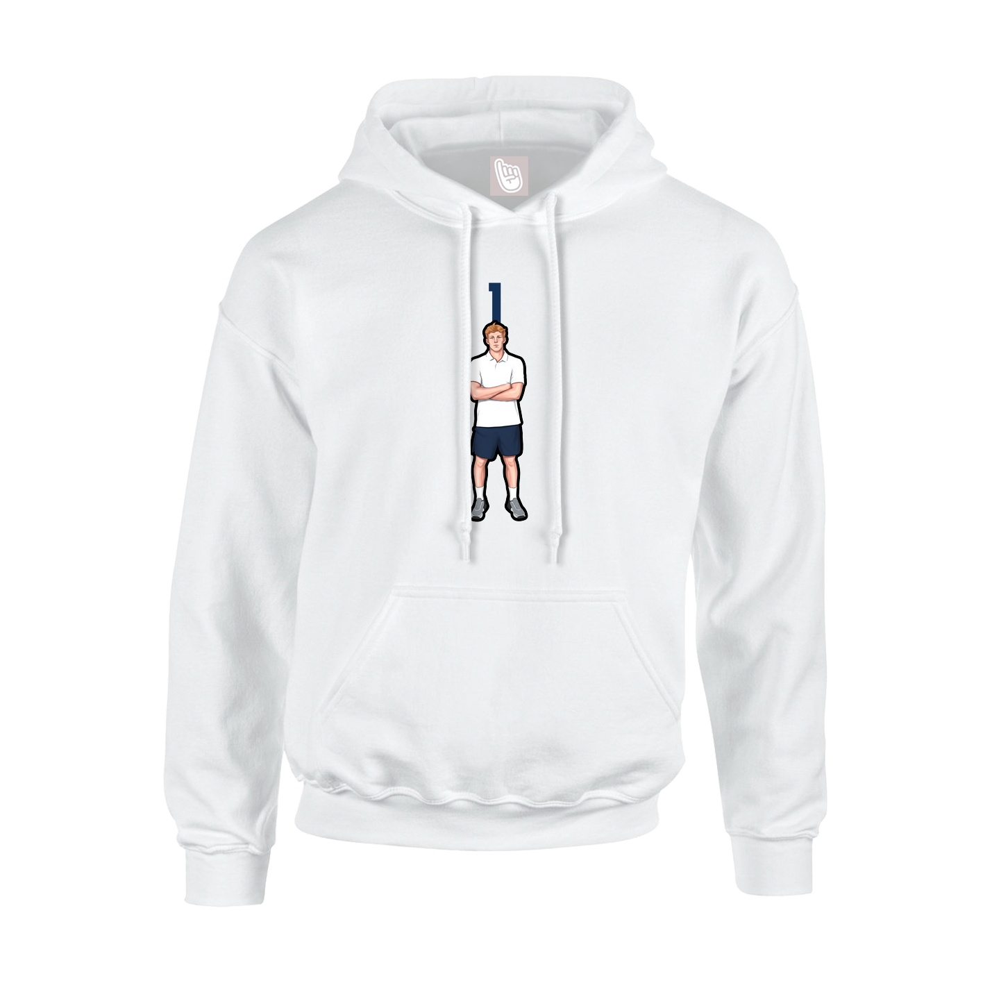 Hoodie — Number Top in White