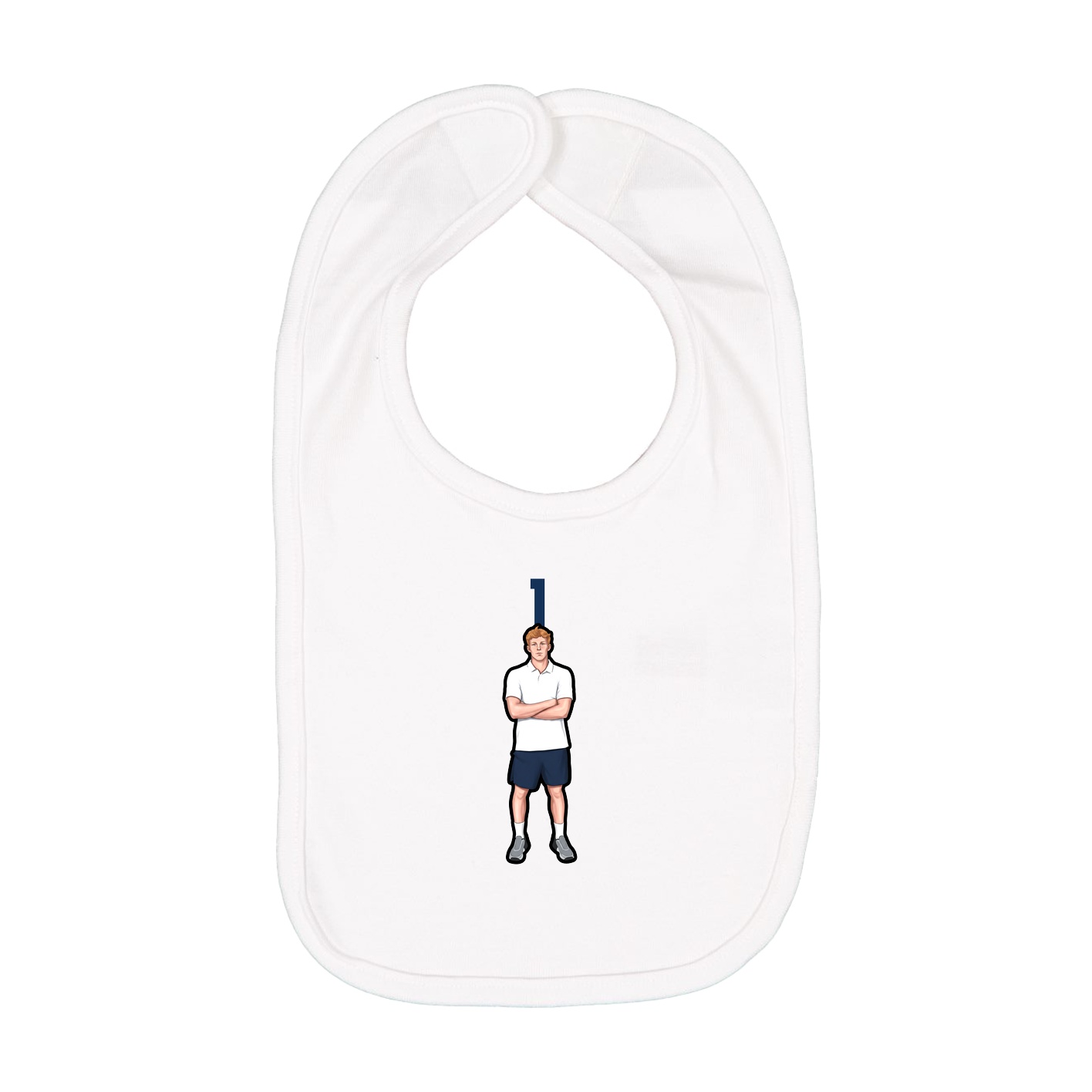 Infant Bib — Number Top in White