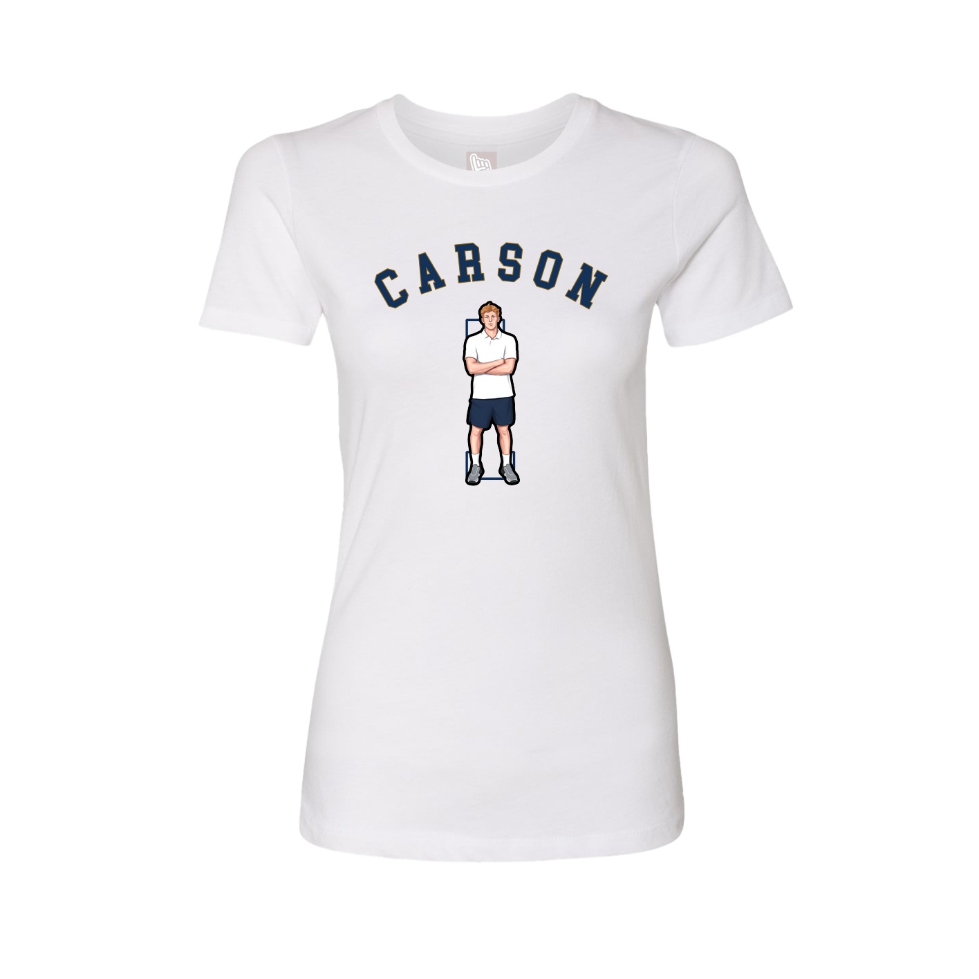 Fitted Women's Tee — Shirsey Arch in White