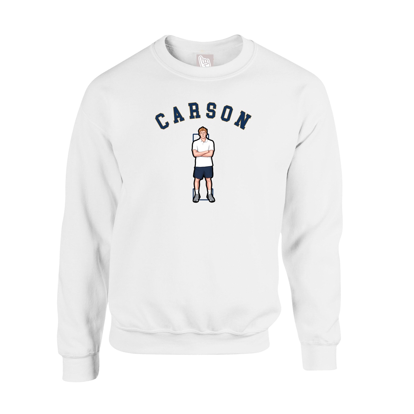 Fleece Crew — Shirsey Arch in White