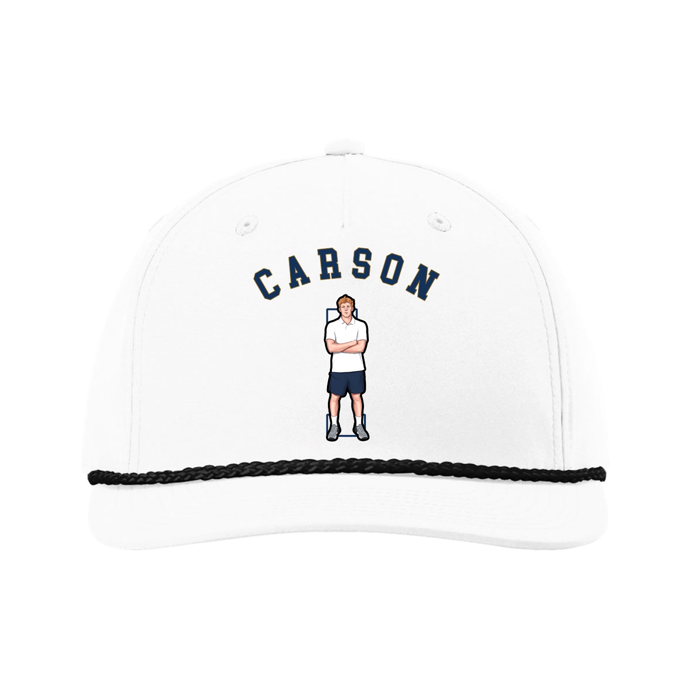 Five-Panel Classic Rope Cap — Shirsey Arch in White