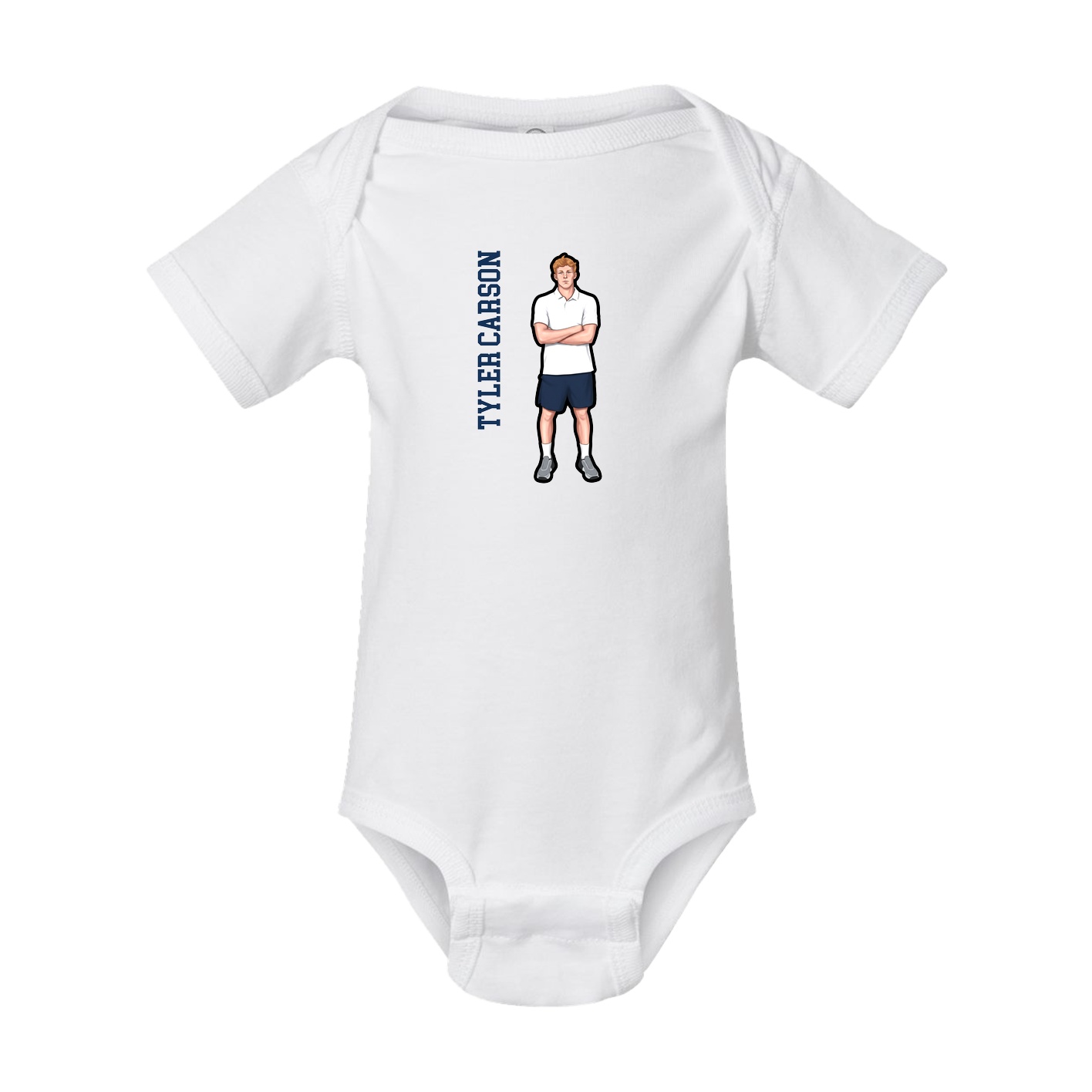 Baby Onesie — Name Vertical in White