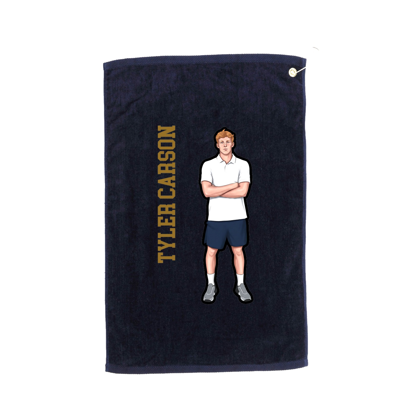 Golf Towel — Name Vertical in Navy