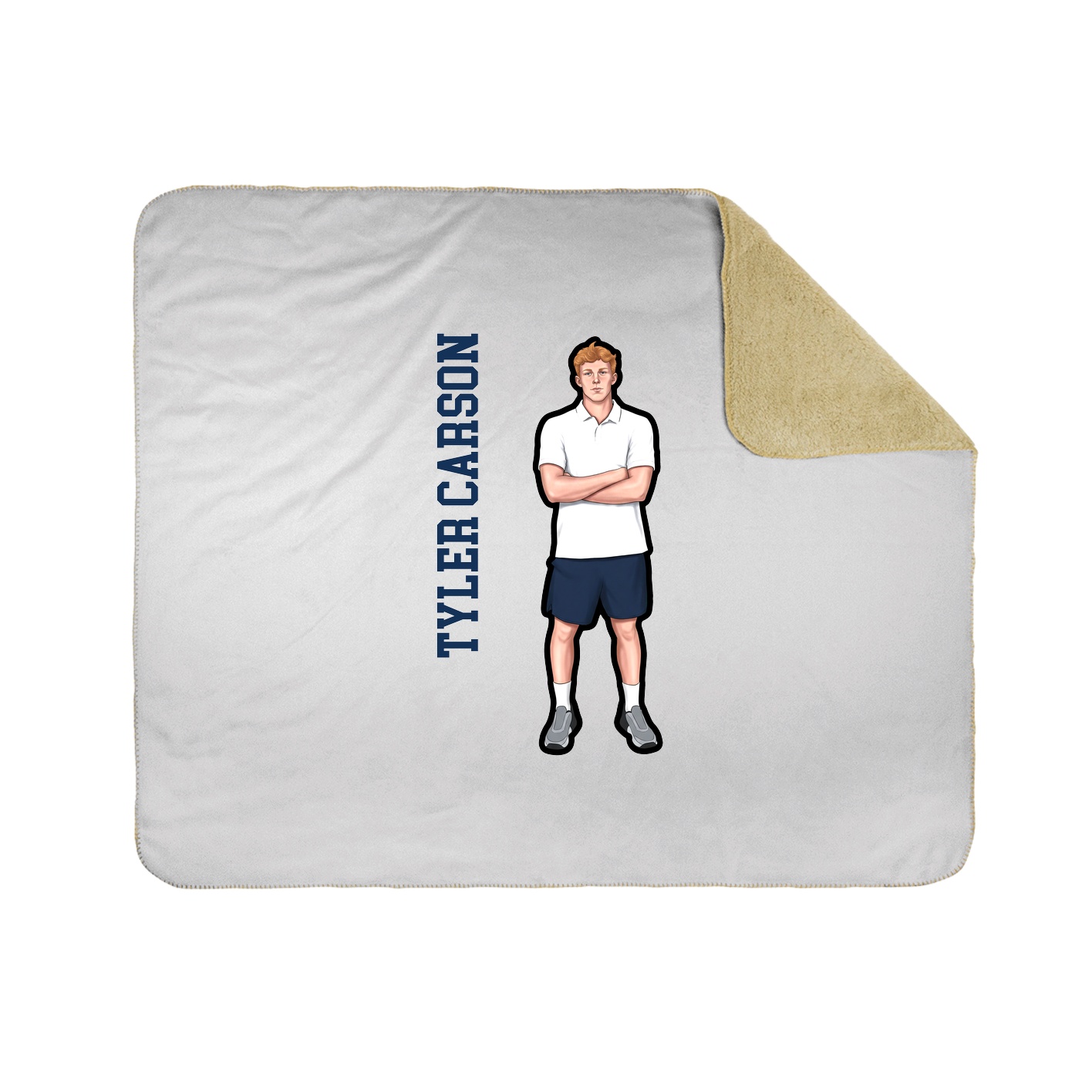 Throw Blanket — Name Vertical in White