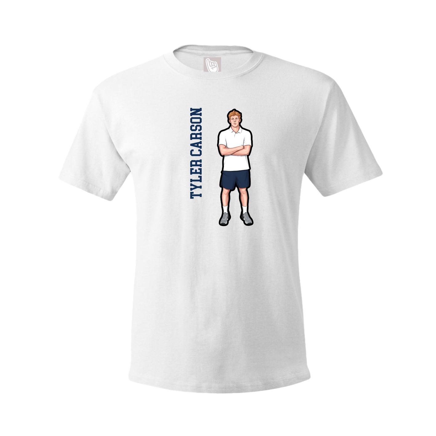 Tee — Name Vertical in White
