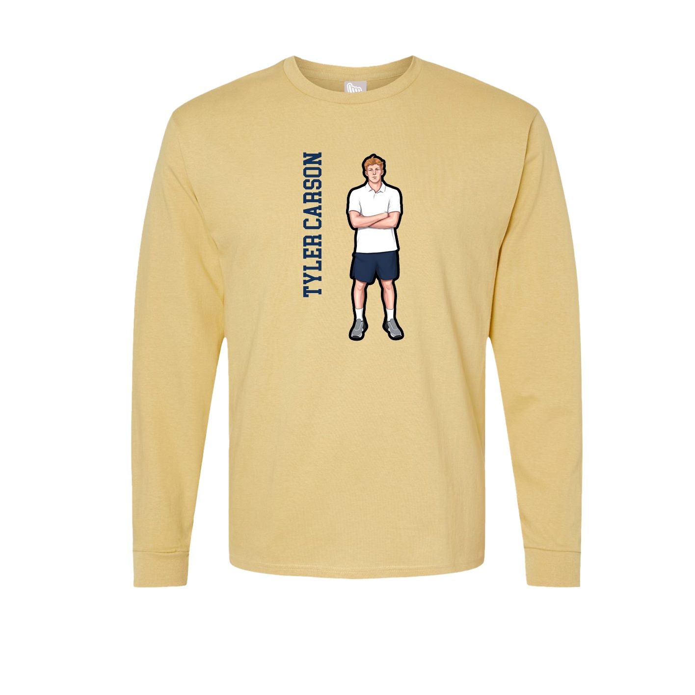 Long Sleeve Tee — Name Vertical in Vegas Gold