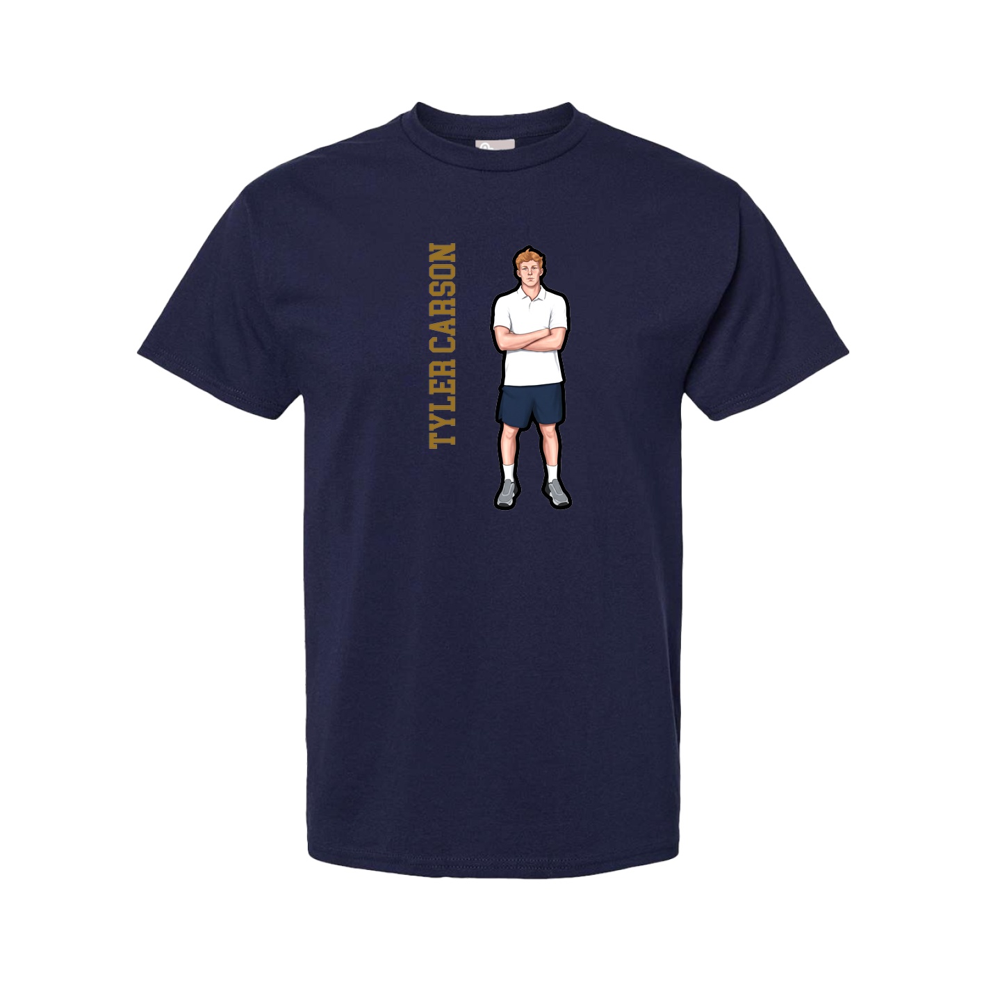 Youth Tee — Name Vertical in Navy