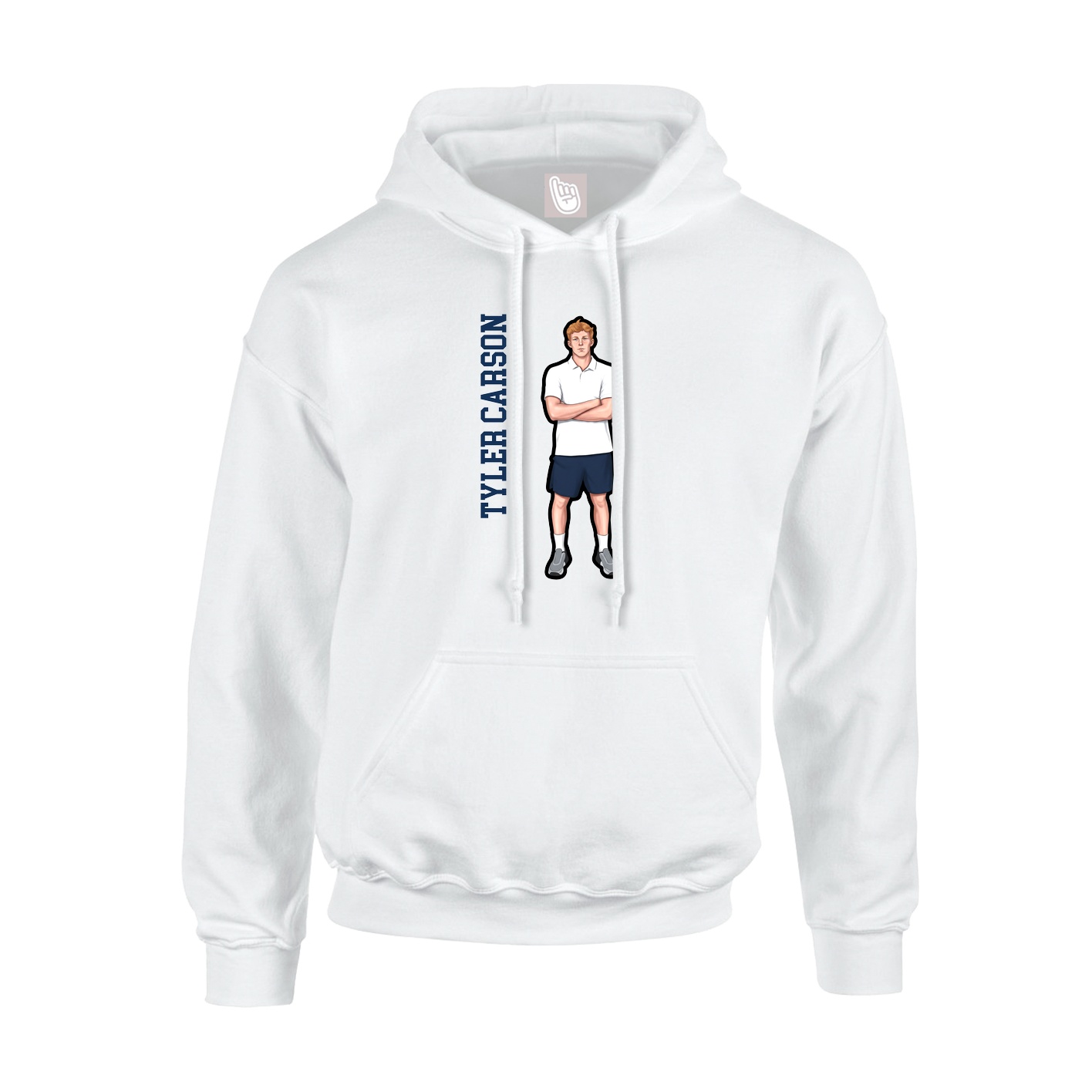 Hoodie — Name Vertical in White