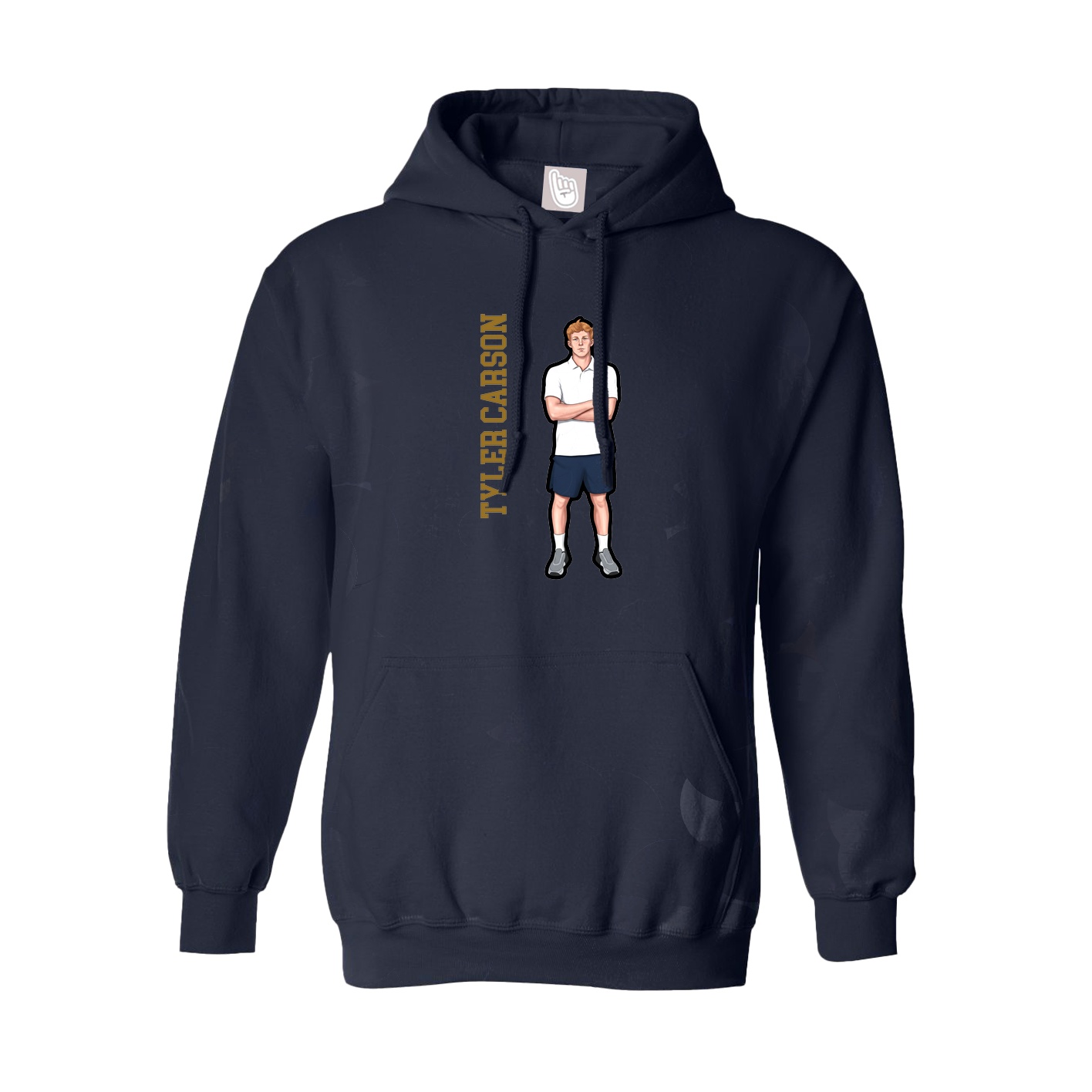 Youth Hoodie — Name Vertical in Navy