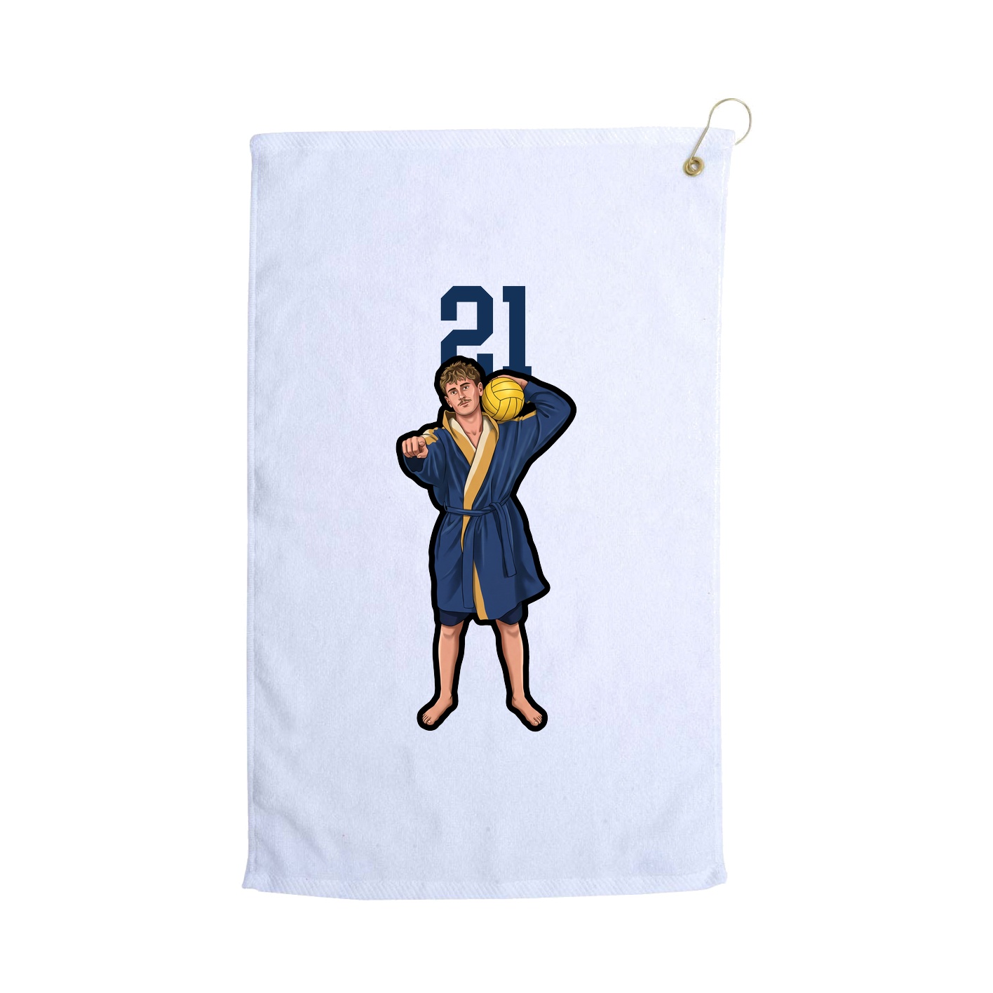 Golf Towel — Number Top in White