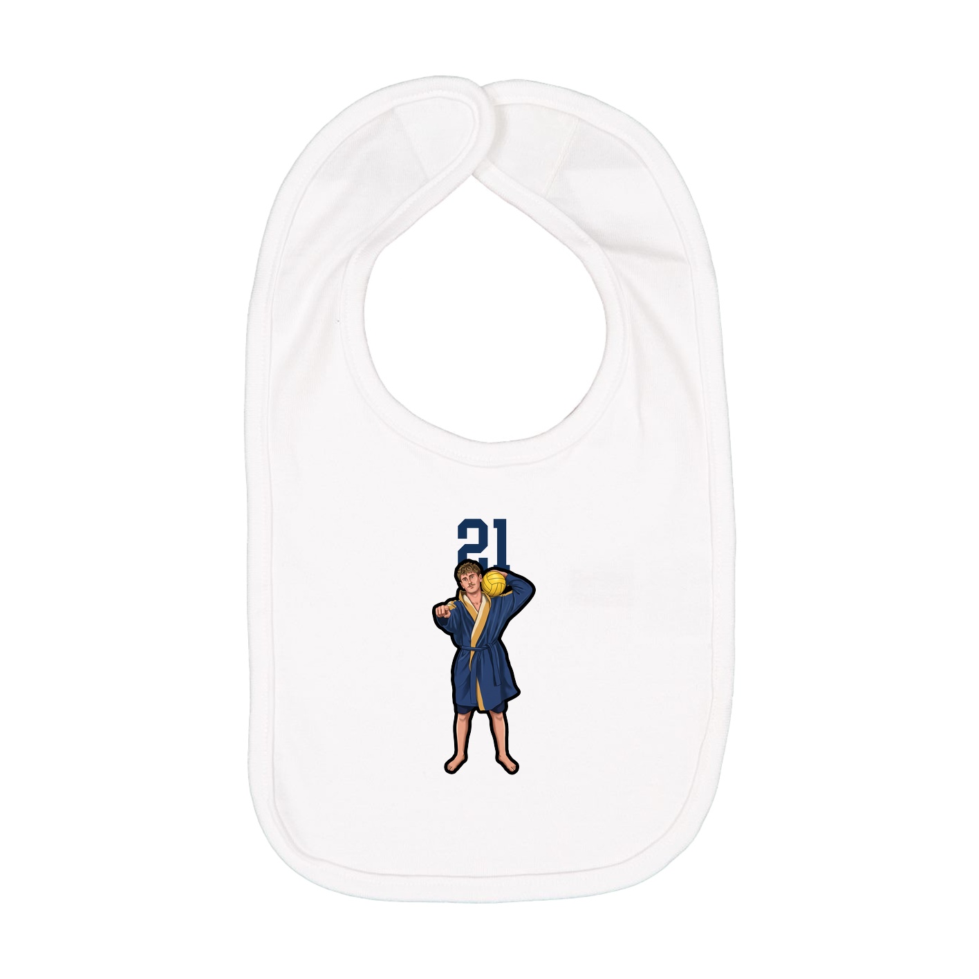 Infant Bib — Number Top in White
