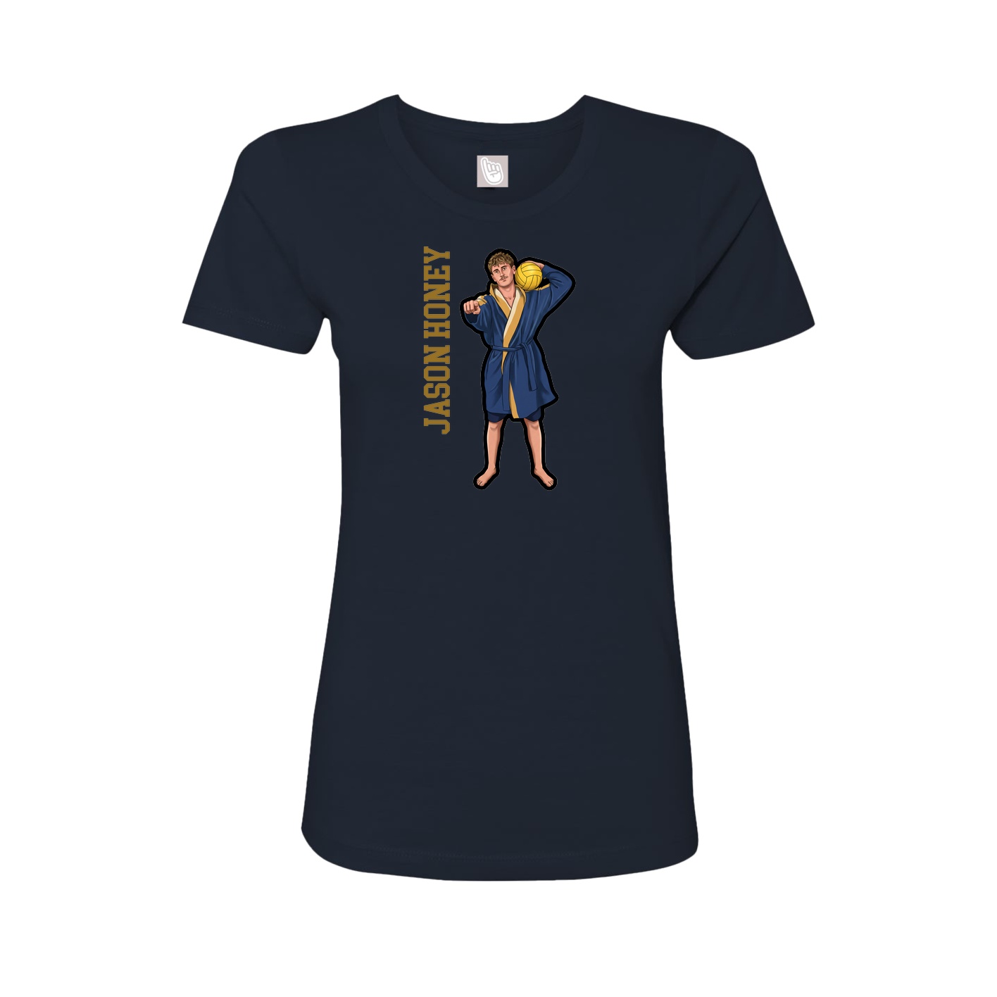 Fitted Women's Tee — Name Vertical in Navy