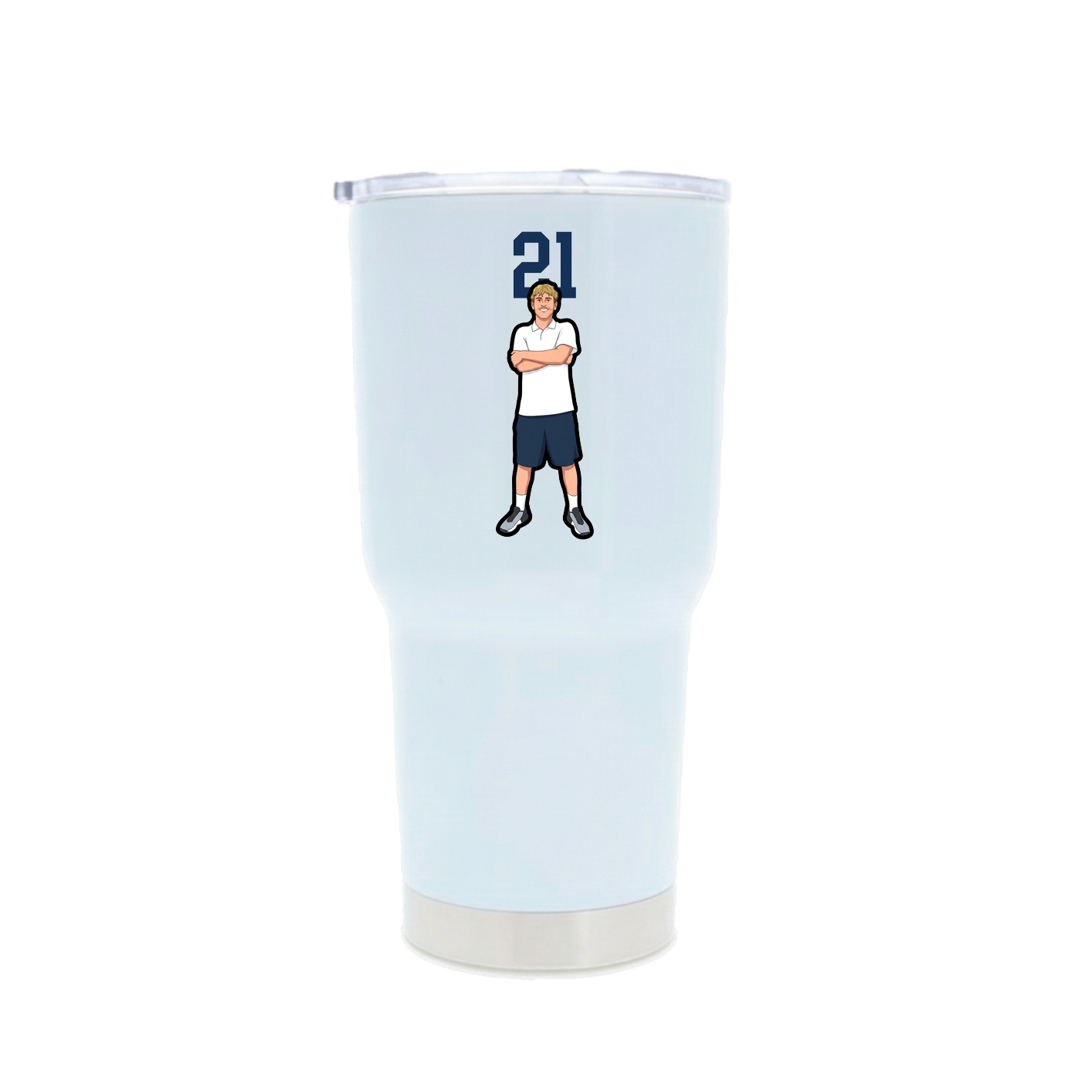 30oz Stainless Steel Tumbler — Number Top in White