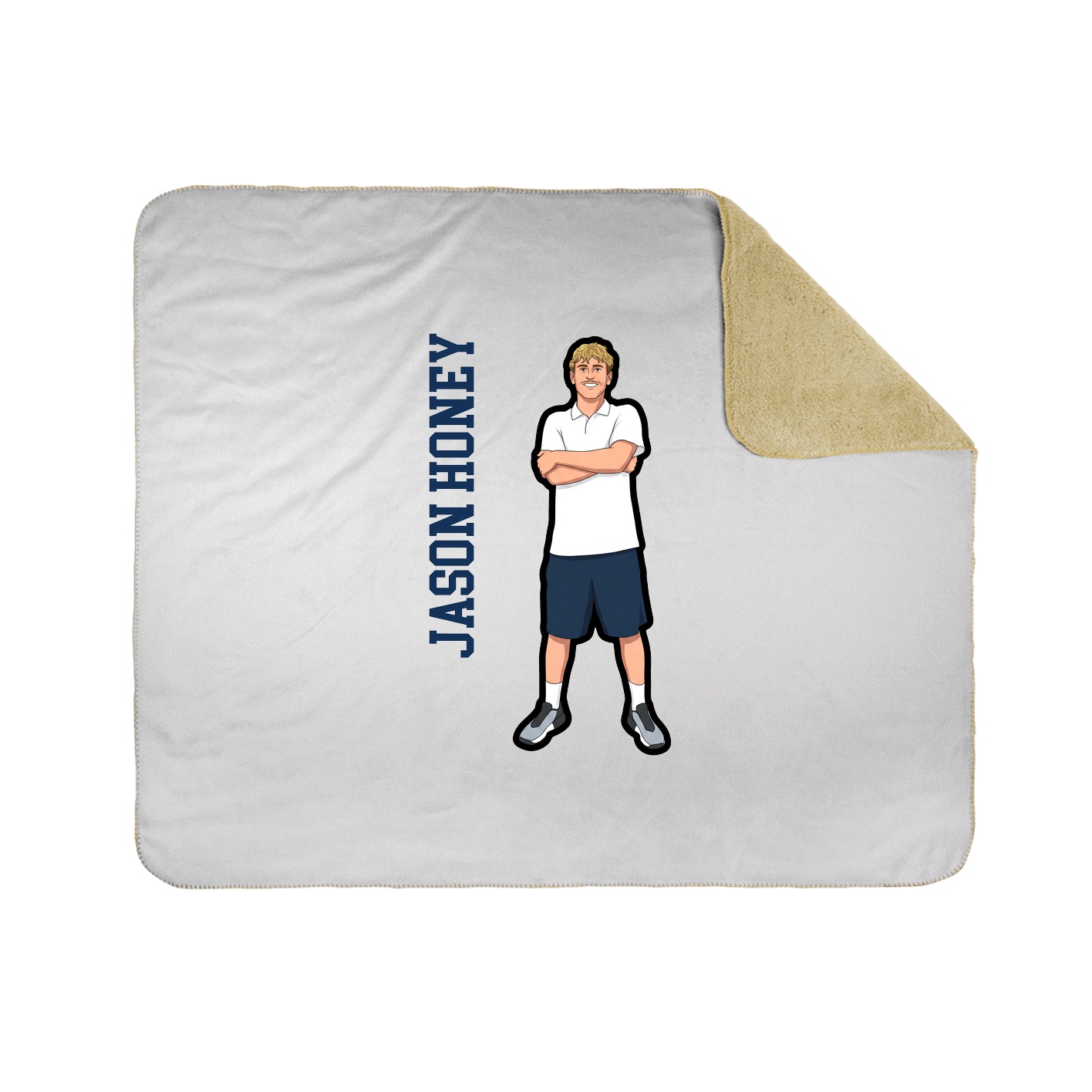 Throw Blanket — Name Vertical in White
