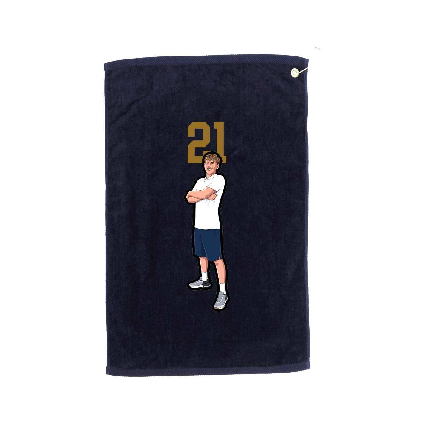 Golf Towel — Number Top in Navy