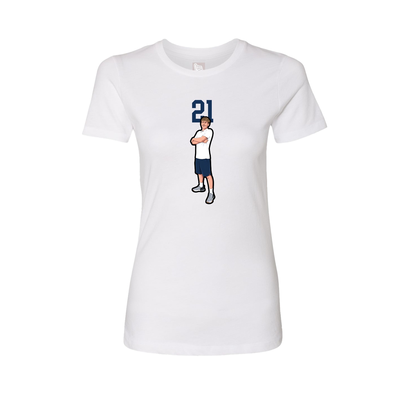 Fitted Women's Tee — Number Top in White