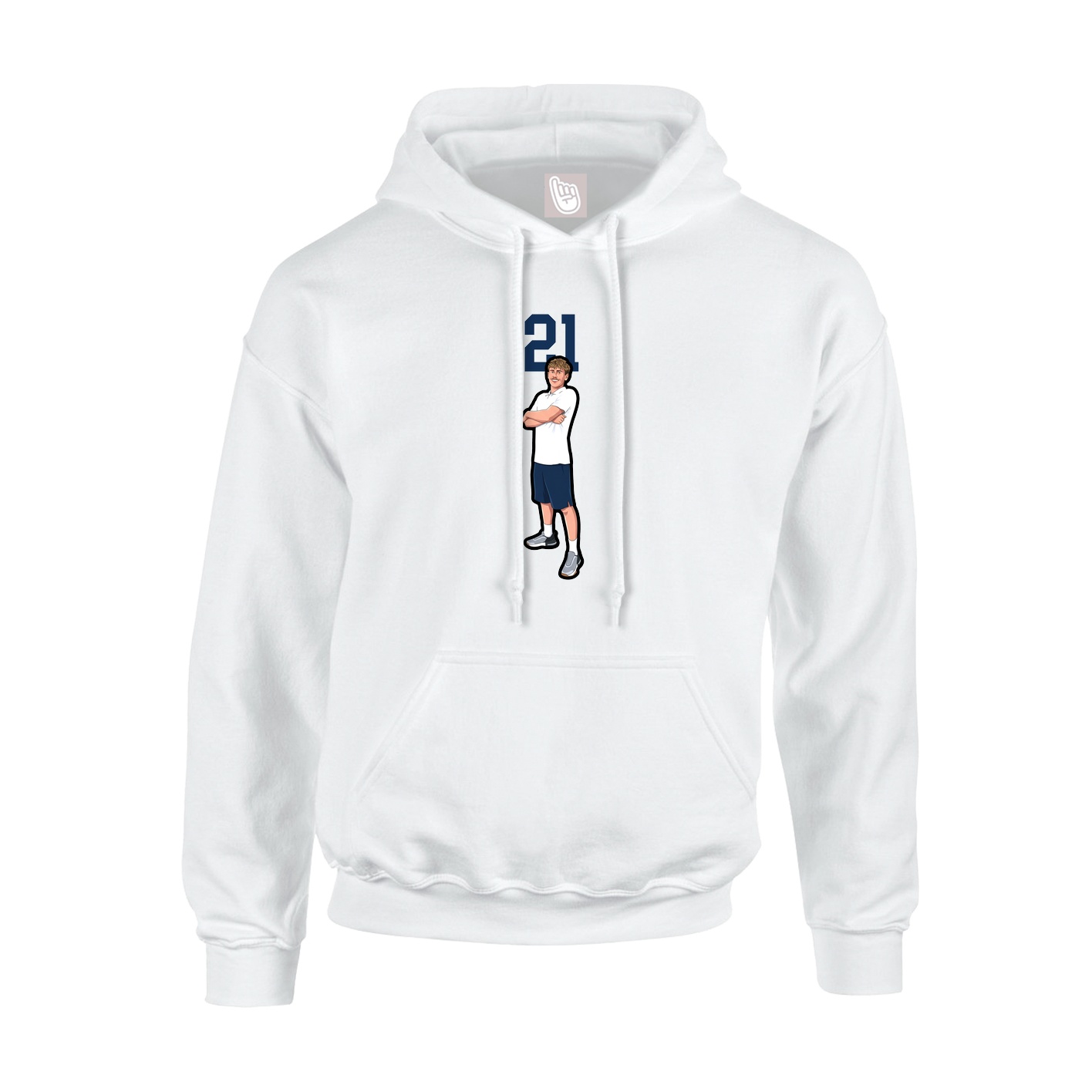 Hoodie — Number Top in White