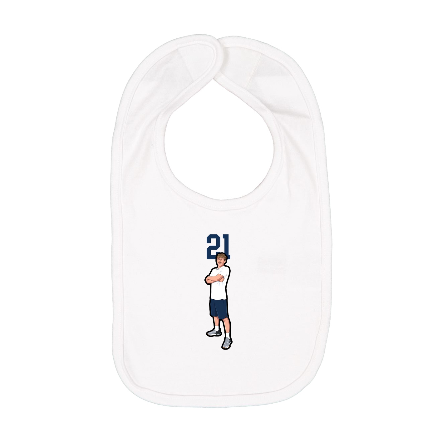Infant Bib — Number Top in White
