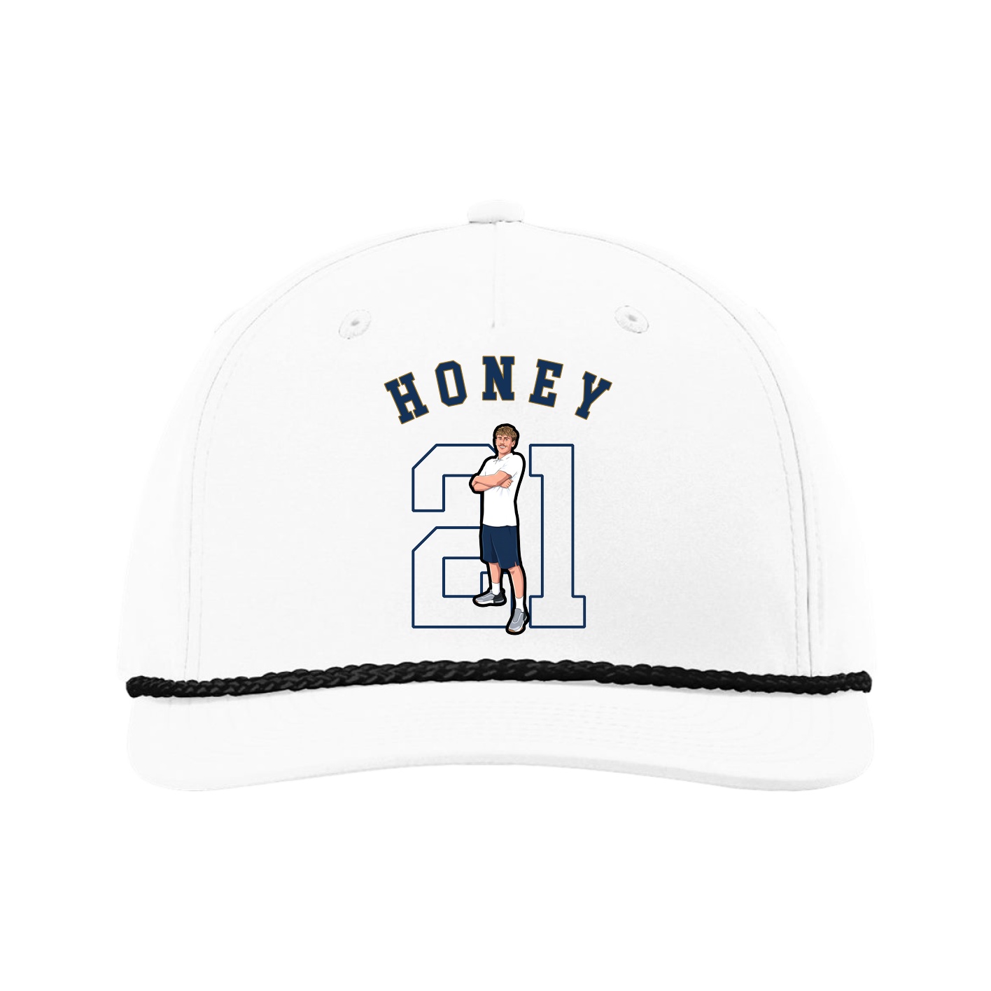 Five-Panel Classic Rope Cap — Shirsey Arch in White