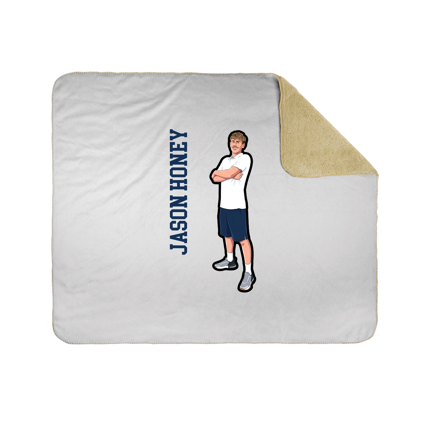 Throw Blanket — Name Vertical in White