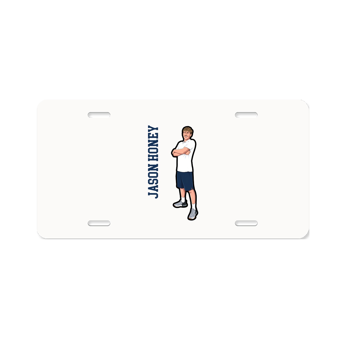 License Plate — Name Vertical in Classic