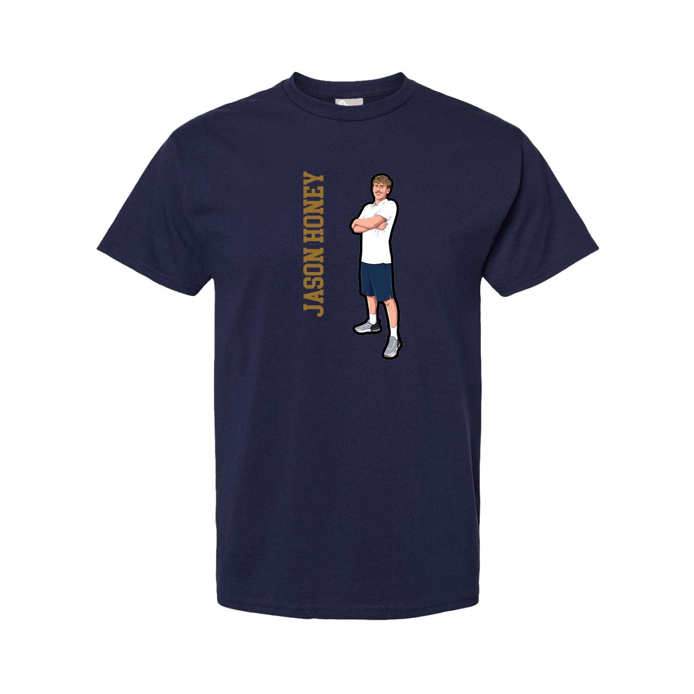 Tee — Name Vertical in Navy