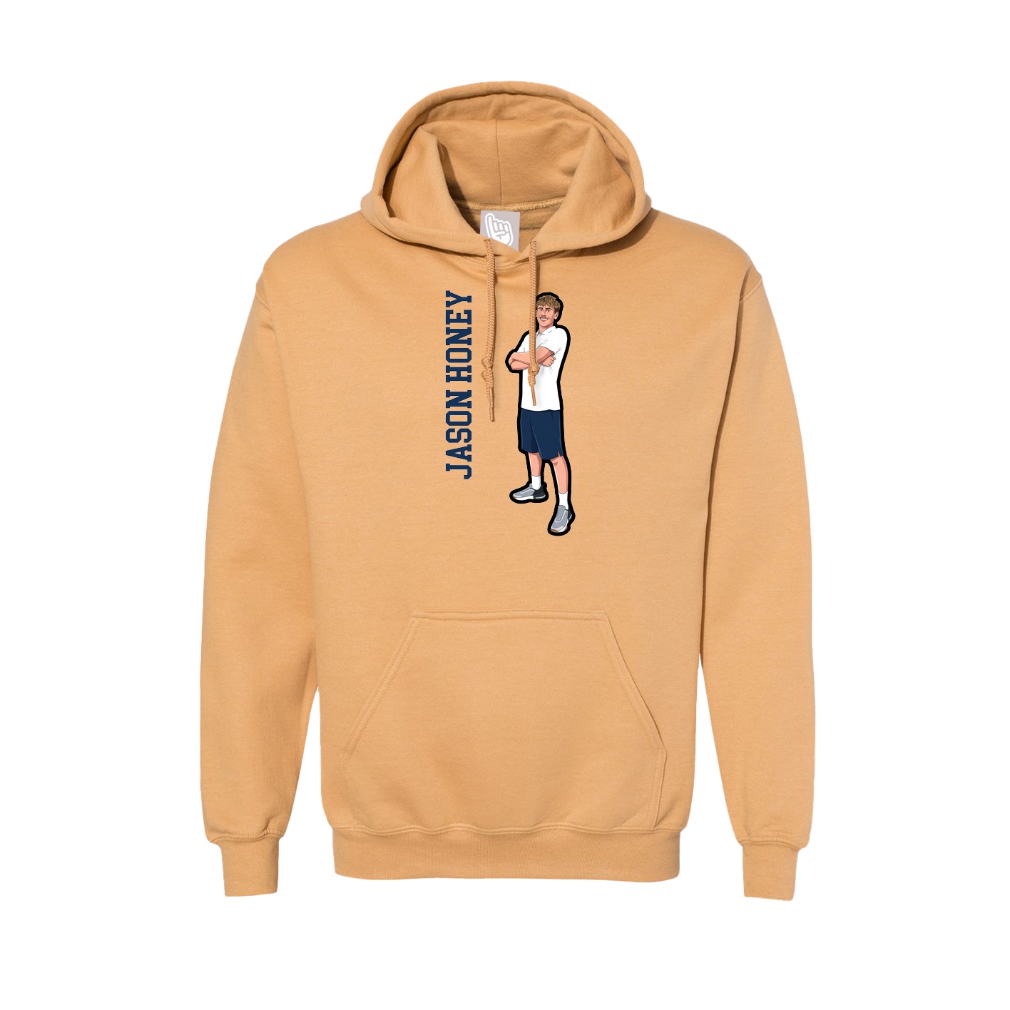Hoodie — Name Vertical in Vegas Gold