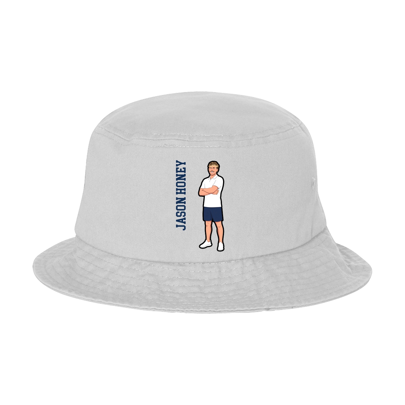 Bucket Cap — Name Vertical in White