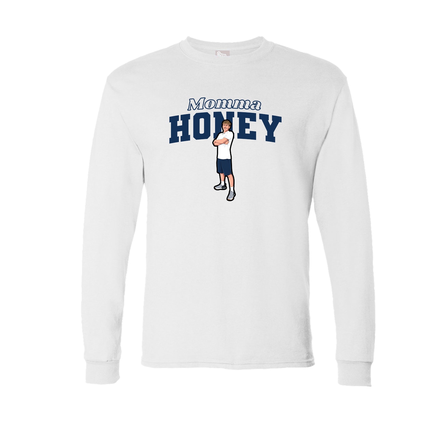 Long Sleeve Tee — Mothers Day Block in White