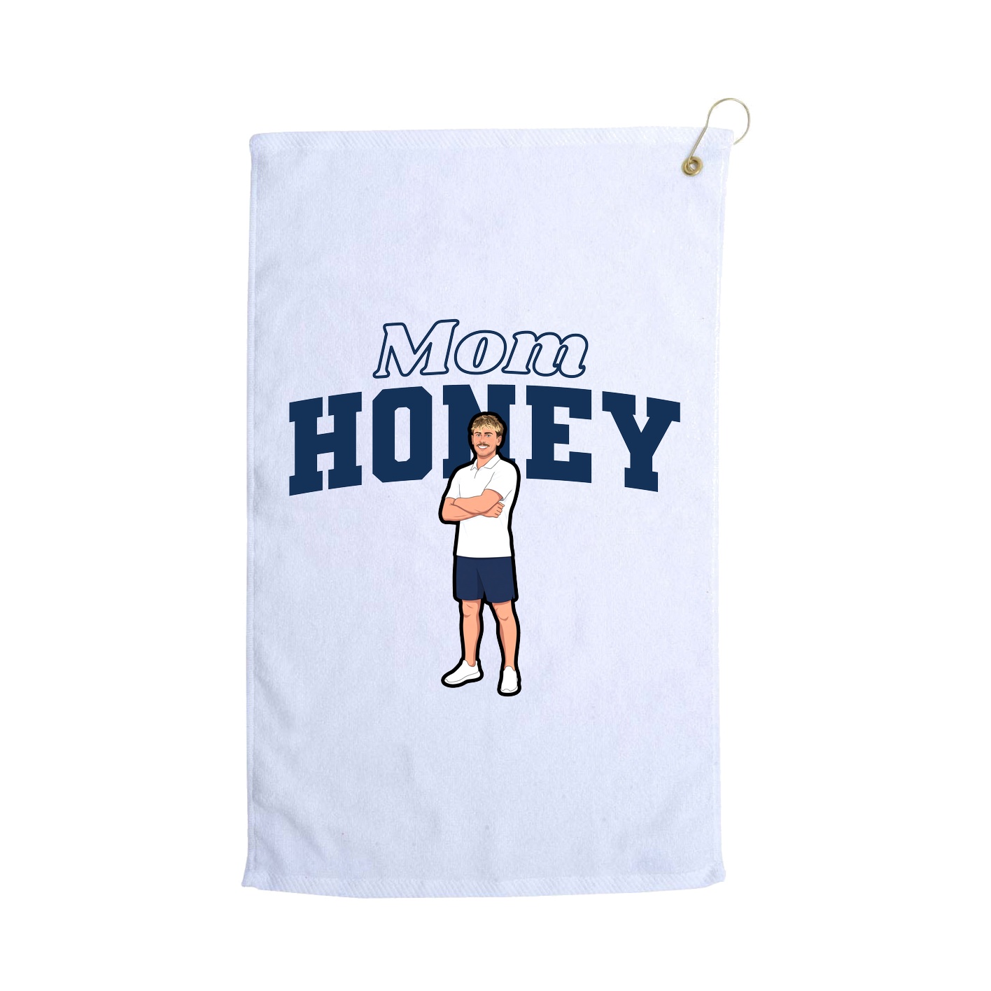 Golf Towel — Mothers Day Block in White