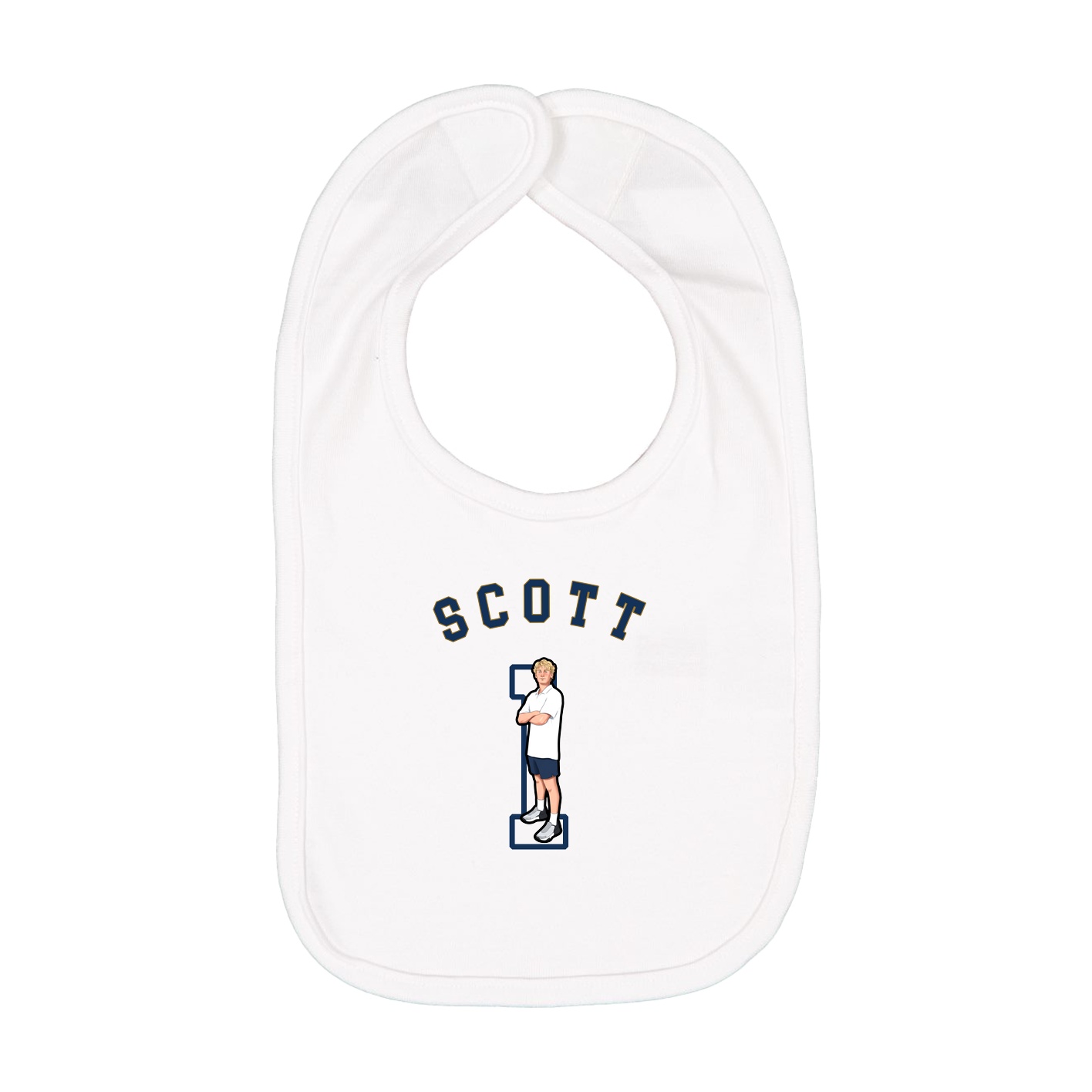 Infant Bib — Shirsey Arch in White