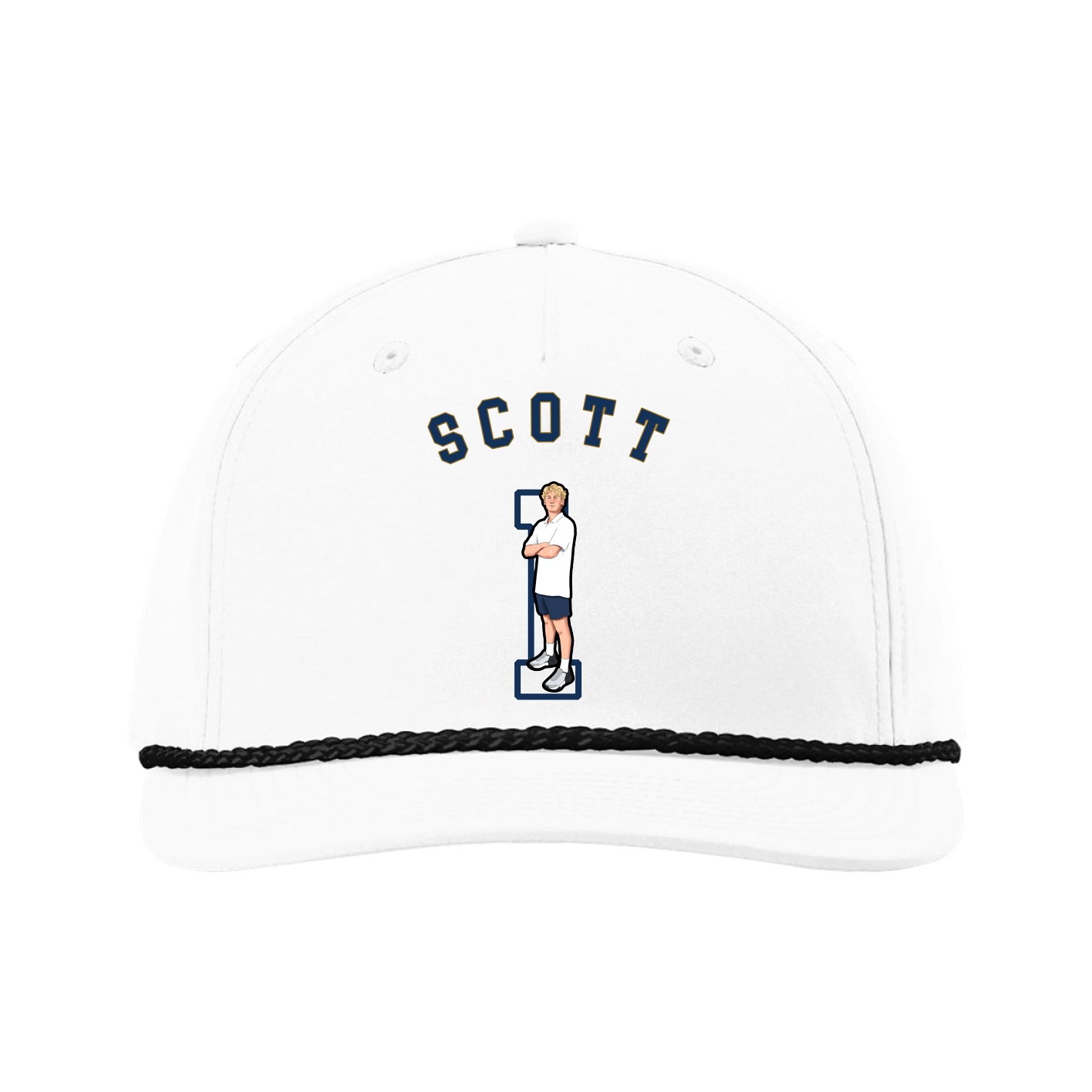 Five-Panel Classic Rope Cap — Shirsey Arch in White