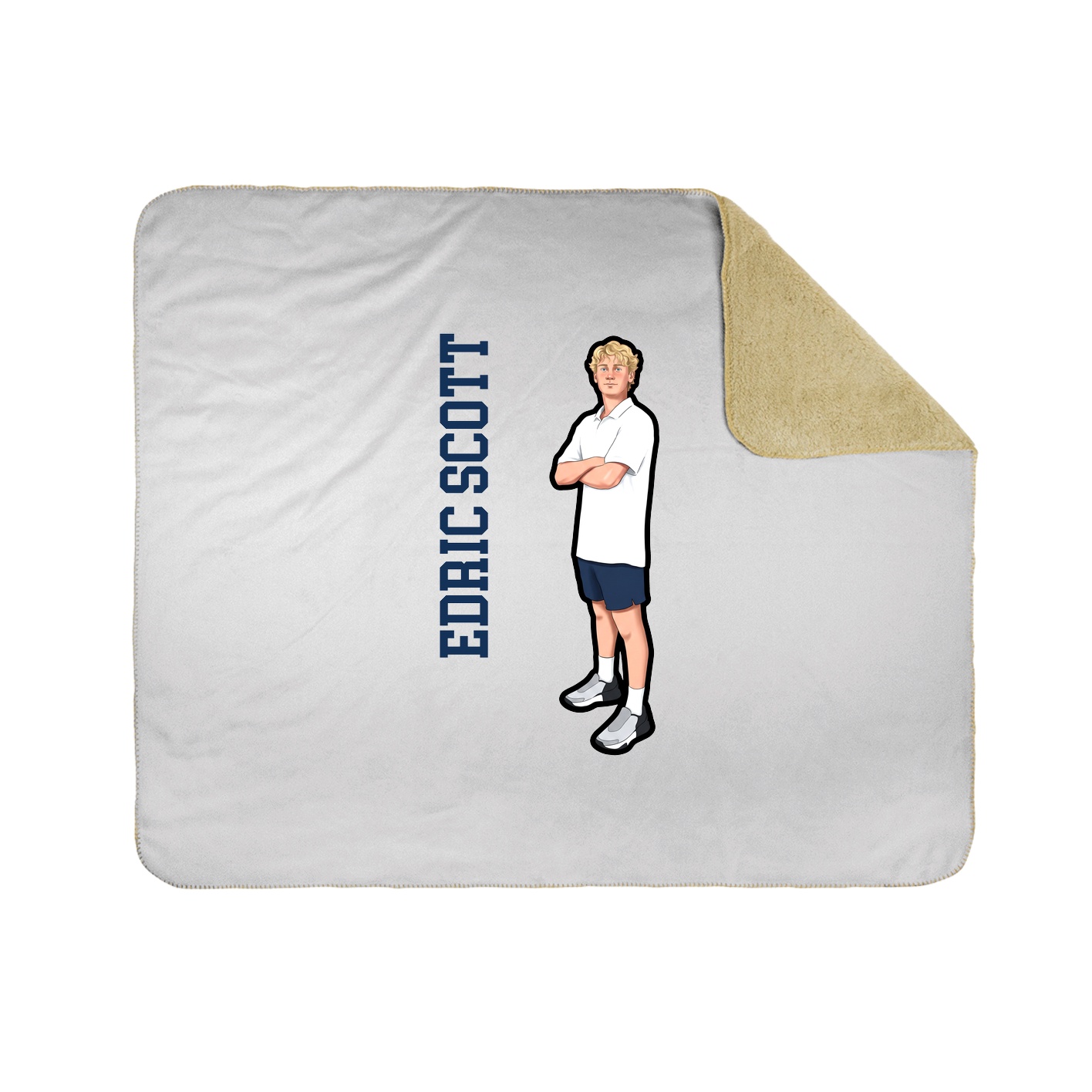 Throw Blanket — Name Vertical in White