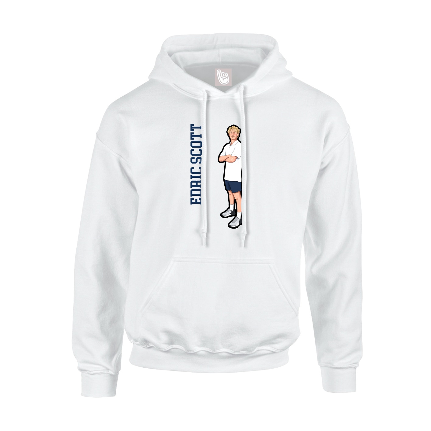 Youth Hoodie — Name Vertical in White