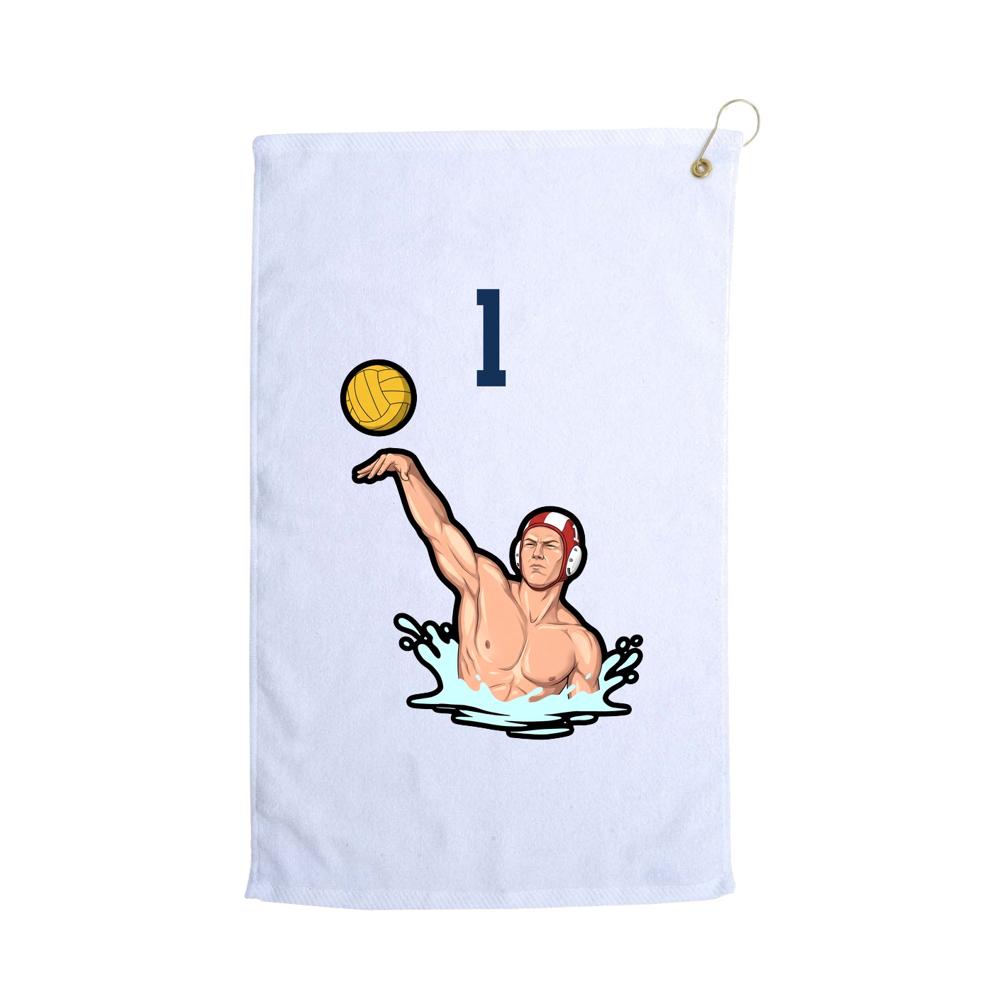 Golf Towel — Number Top in White