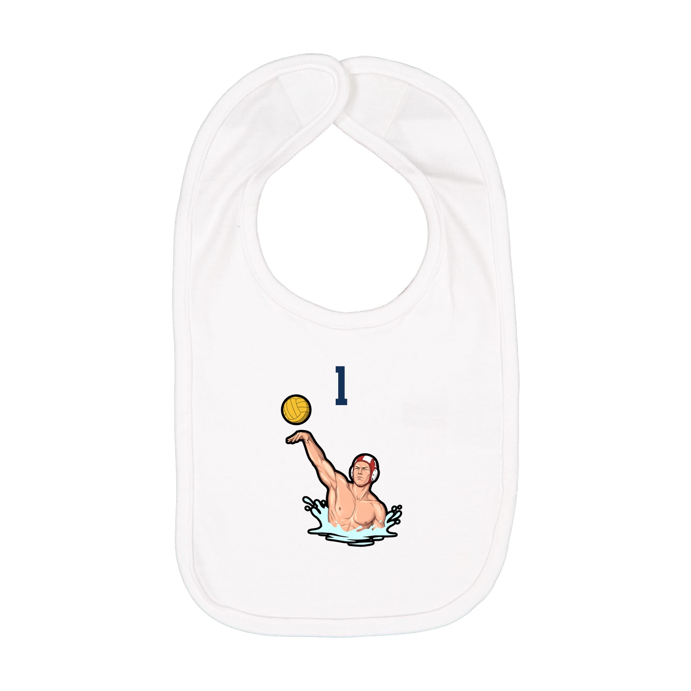 Infant Bib — Number Top in White