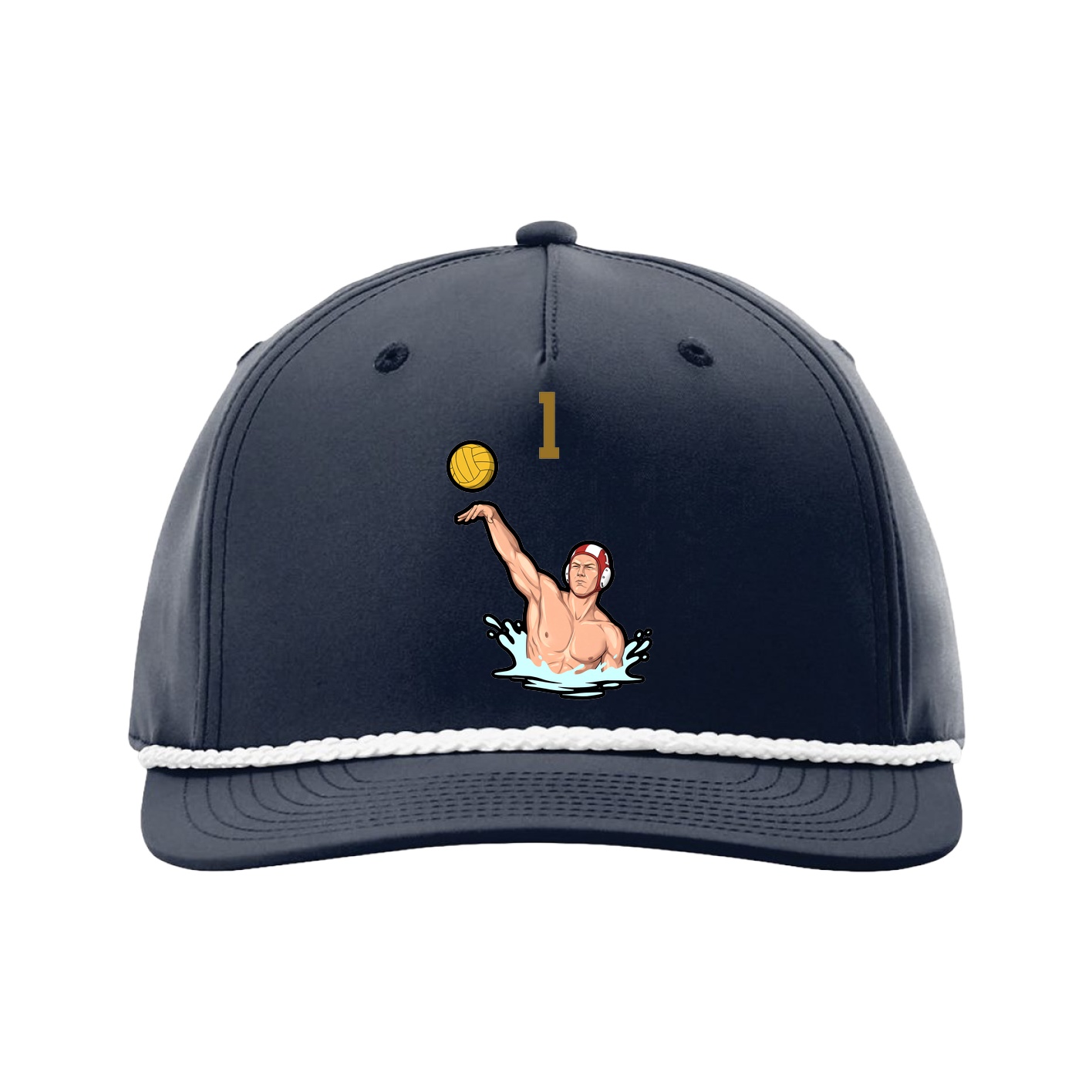 Five-Panel Classic Rope Cap — Number Top in Navy