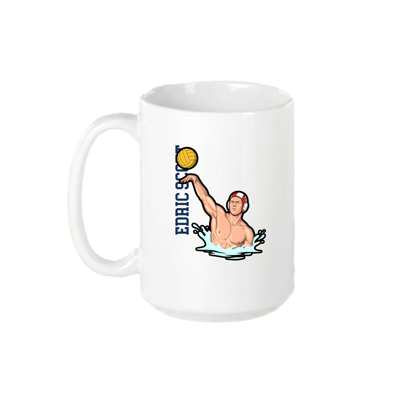 15oz Coffee Mug — Name Vertical in White