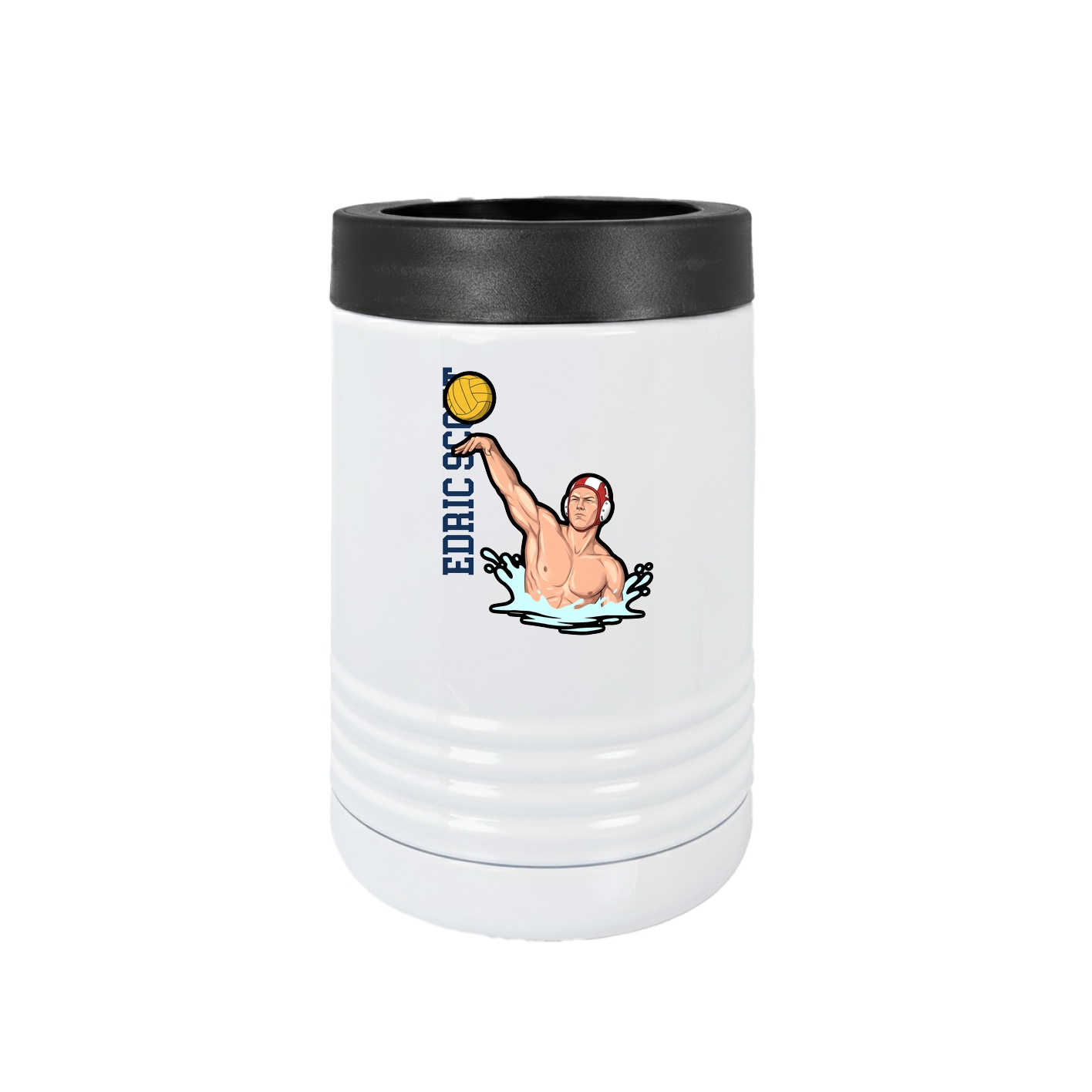 Beverage Holder — Name Vertical in White