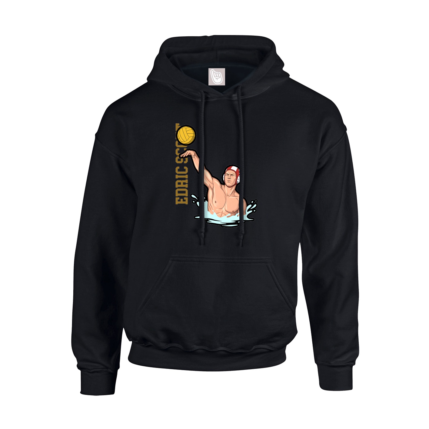 Hoodie — Name Vertical in Black