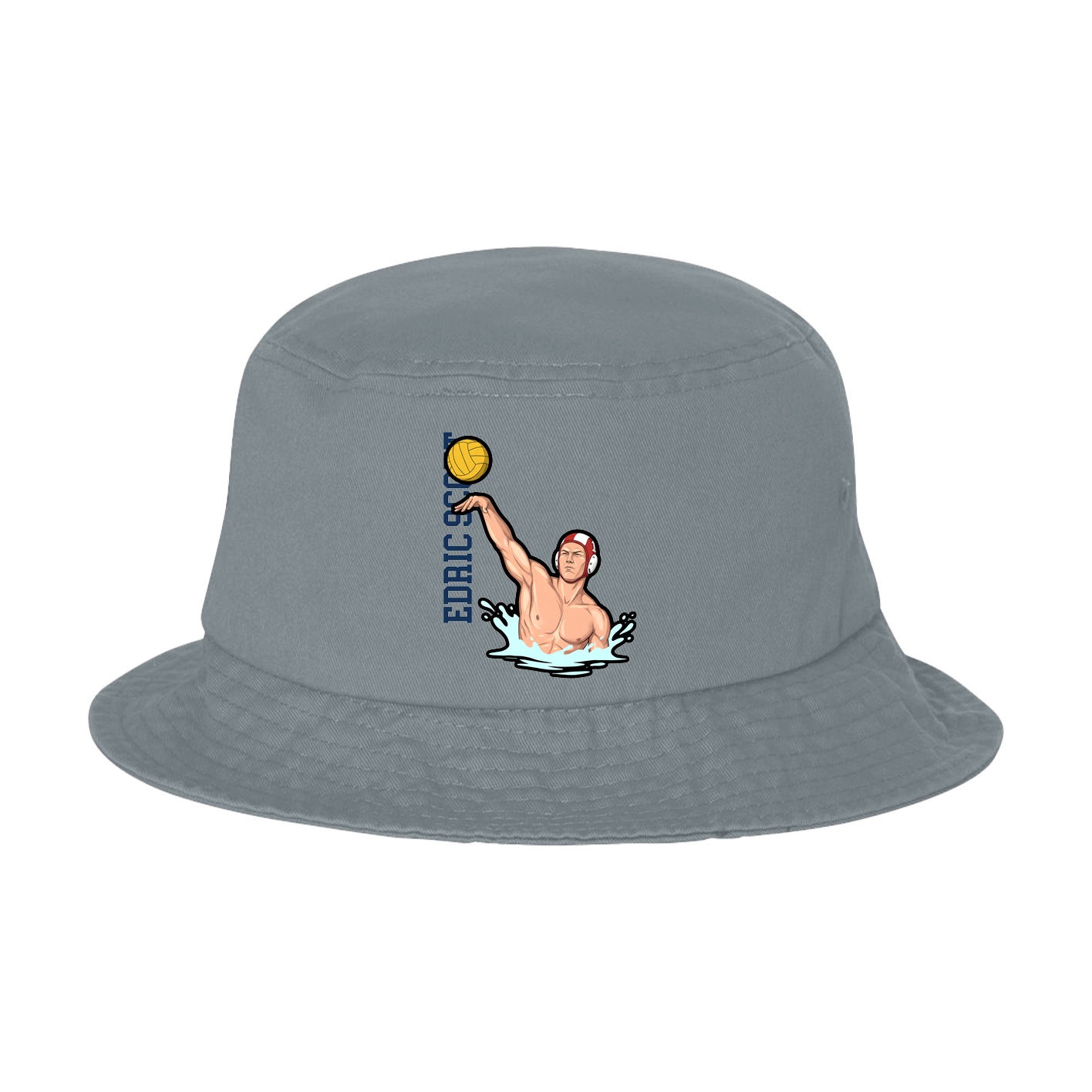 Bucket Cap — Name Vertical in Grey