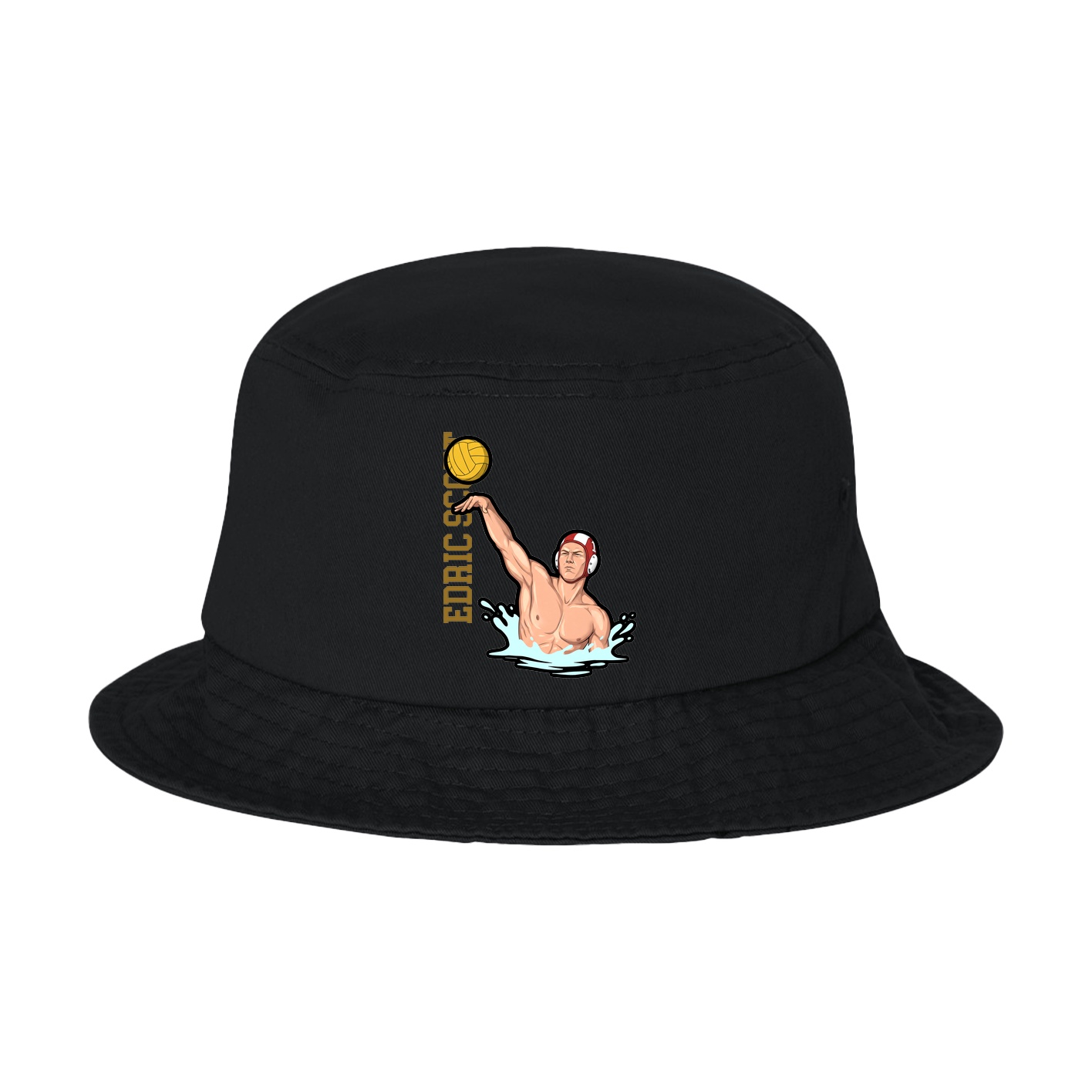 Bucket Cap — Name Vertical in Black