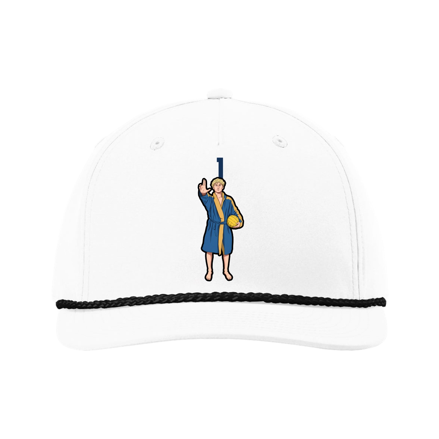 Five-Panel Classic Rope Cap — Number Top in White