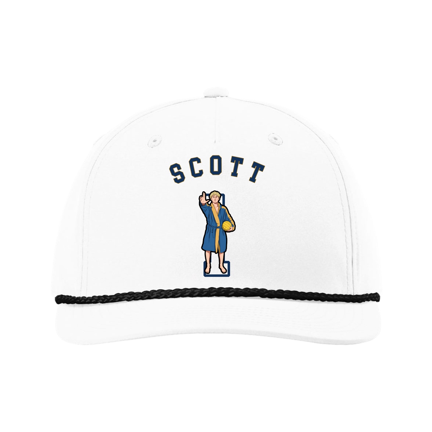 Five-Panel Classic Rope Cap — Shirsey Arch in White