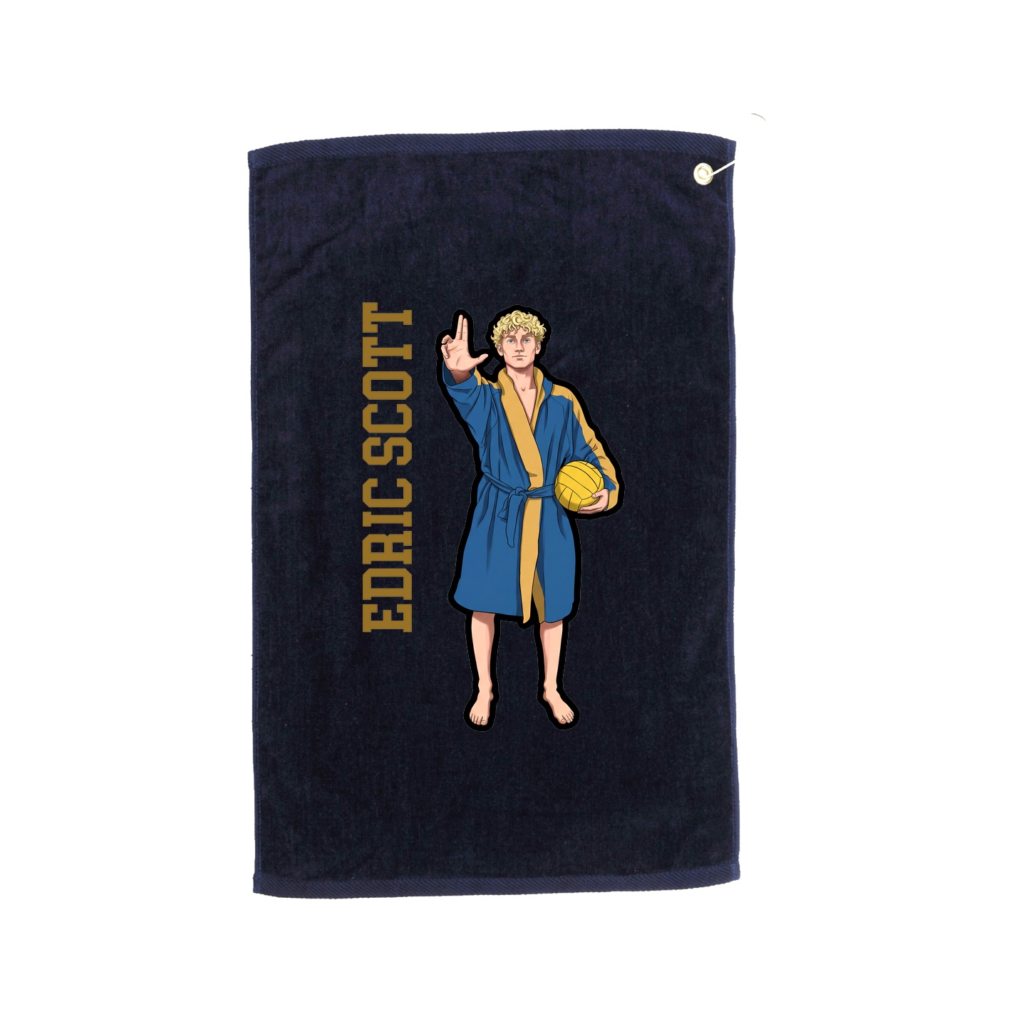 Golf Towel — Name Vertical in Navy