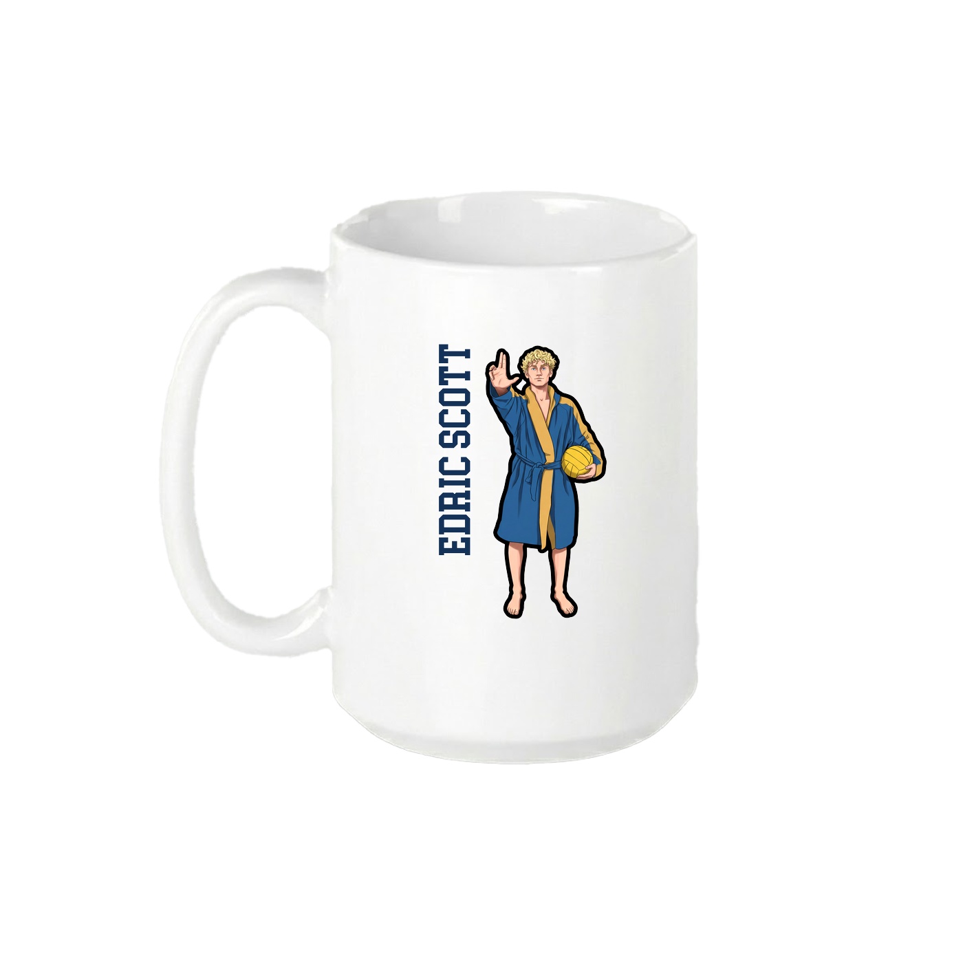 15oz Coffee Mug — Name Vertical in White
