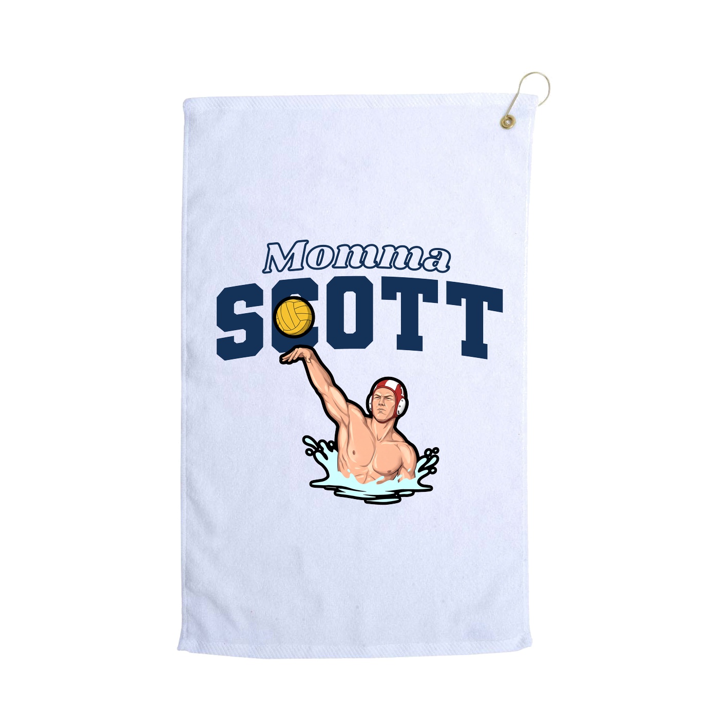 Golf Towel — Mothers Day Block in White